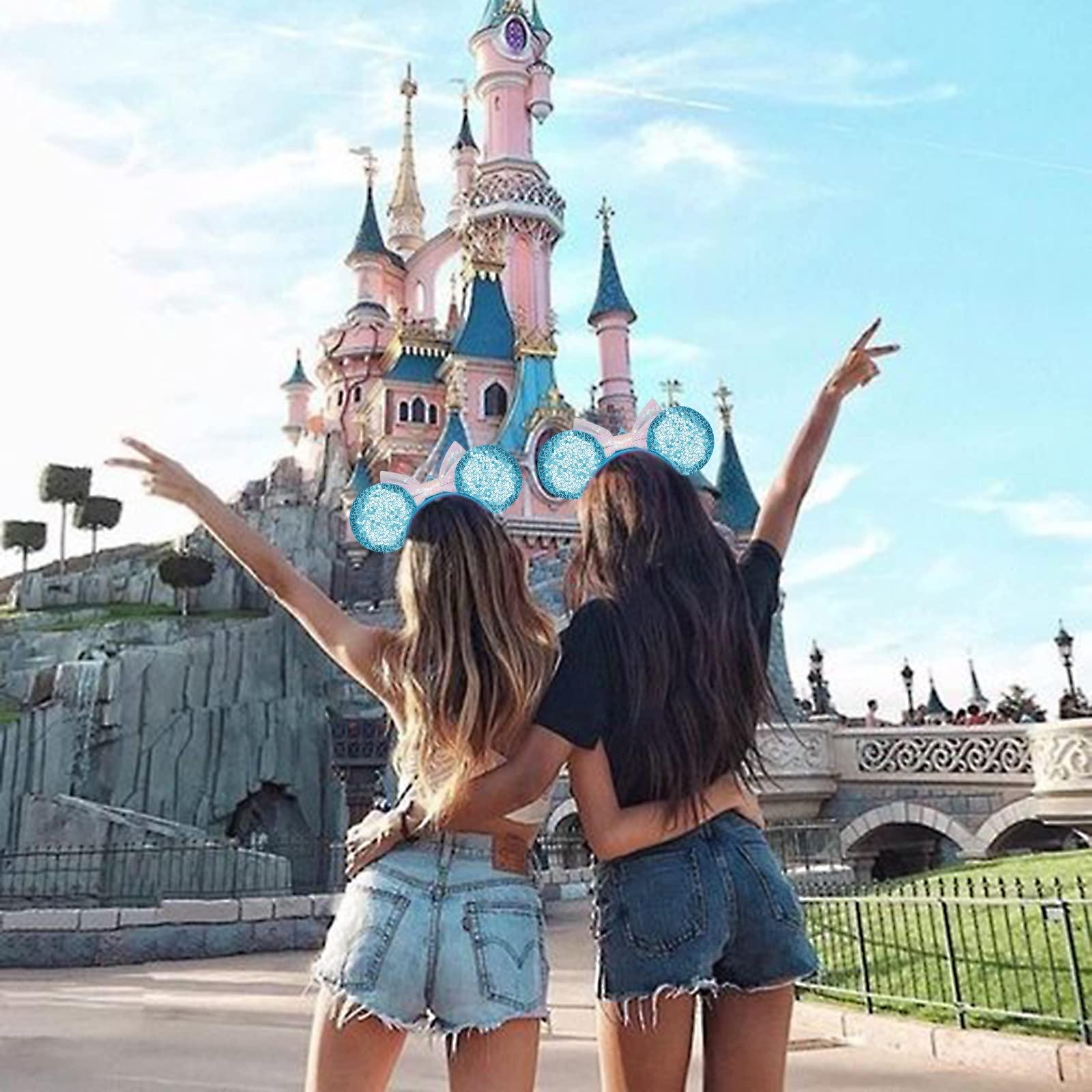 FANYITY FANYITY Mouse Costume Ears,2 Pcs Mouse Ears Headbands for Girls & Women Party,Size Free (Blue Crown 2)