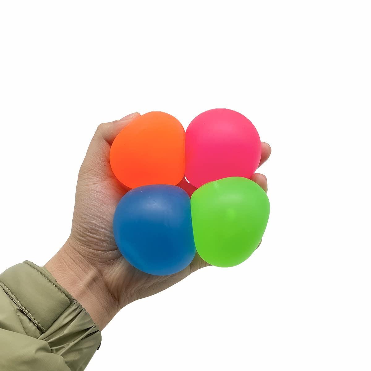 Hofimeta Hofimeta 2.4\" Sugar Ball, Slow Rise Squishy Stress Relief Balls Clear Malt Syrup Filled Relaxing Sensory Fidget Squeeze Toy Hand Exercise Balls Gift for Father (White)