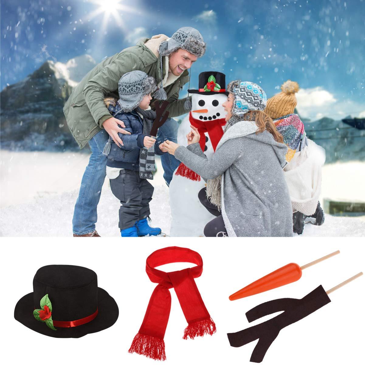 STOBOK 16 pcs Snowman Making Kit Christmas Snowman Kit Snowman Building Kit