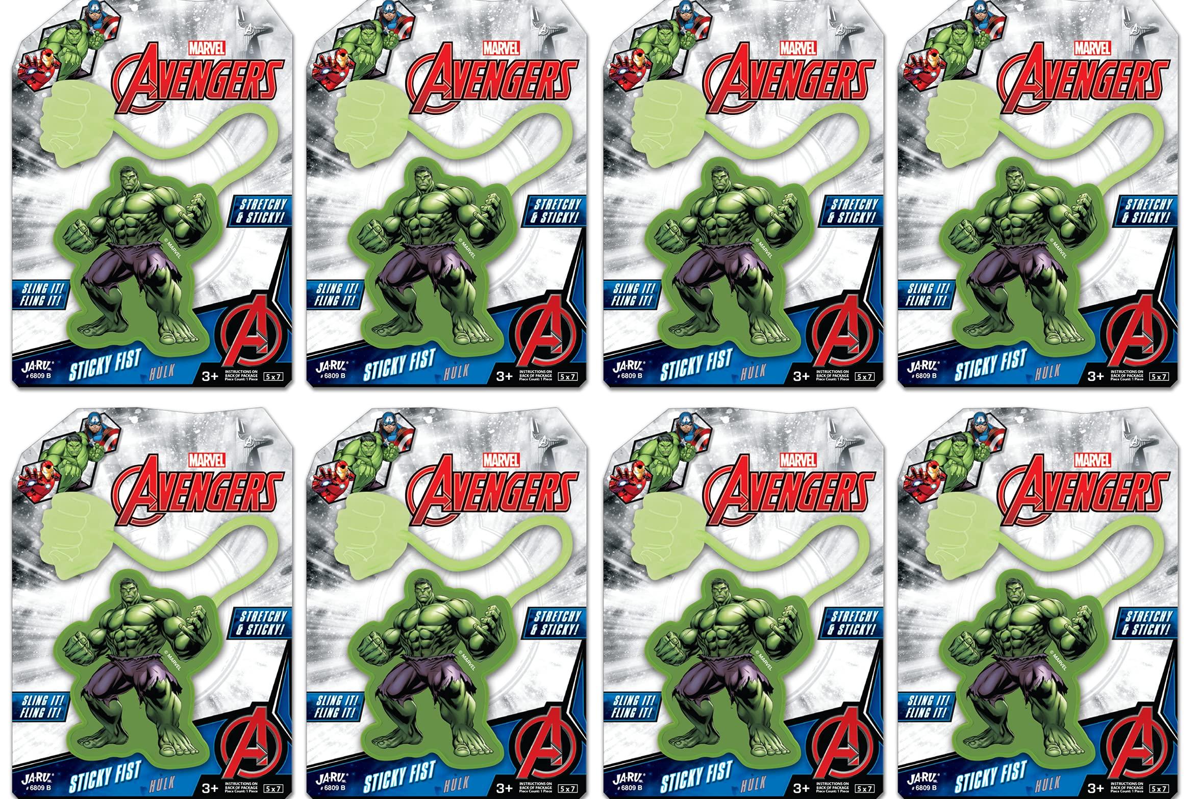 JA-RU JA-RU Marvel Hulk Sticky Hands Stretchy Toys (8 Hulk Packs) Superheroes Stretchy Snap Hands Birthday Supplies for Kids, Pinata Filler, Stocking Stuffers in Bulk B-6809-8