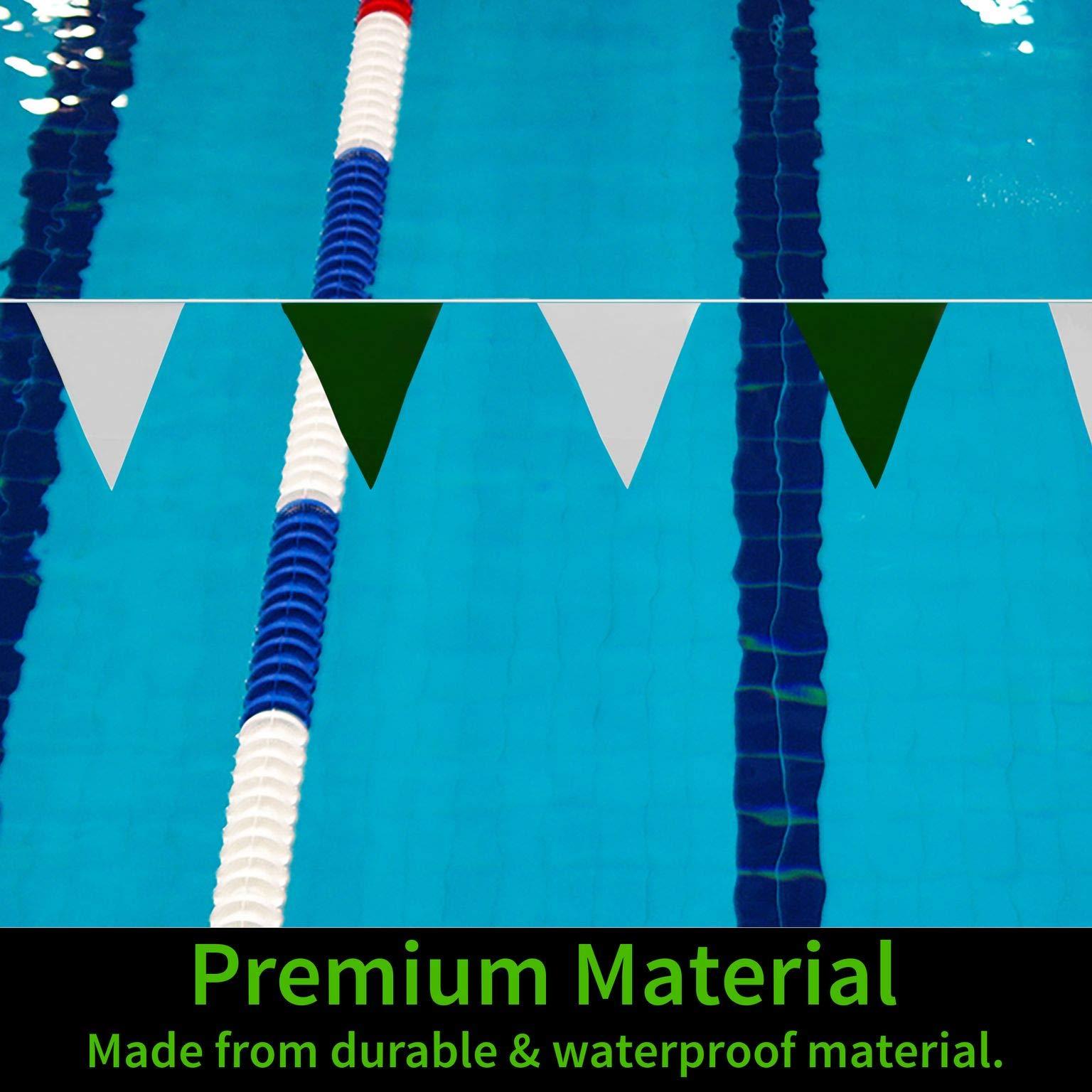 Water Gear Water Gear Backstroke Flags - Meets All Regulations - Heavy-Duty Vinyl - Great for Swimmers and Divers - Competitive Swim Gear - Green/White