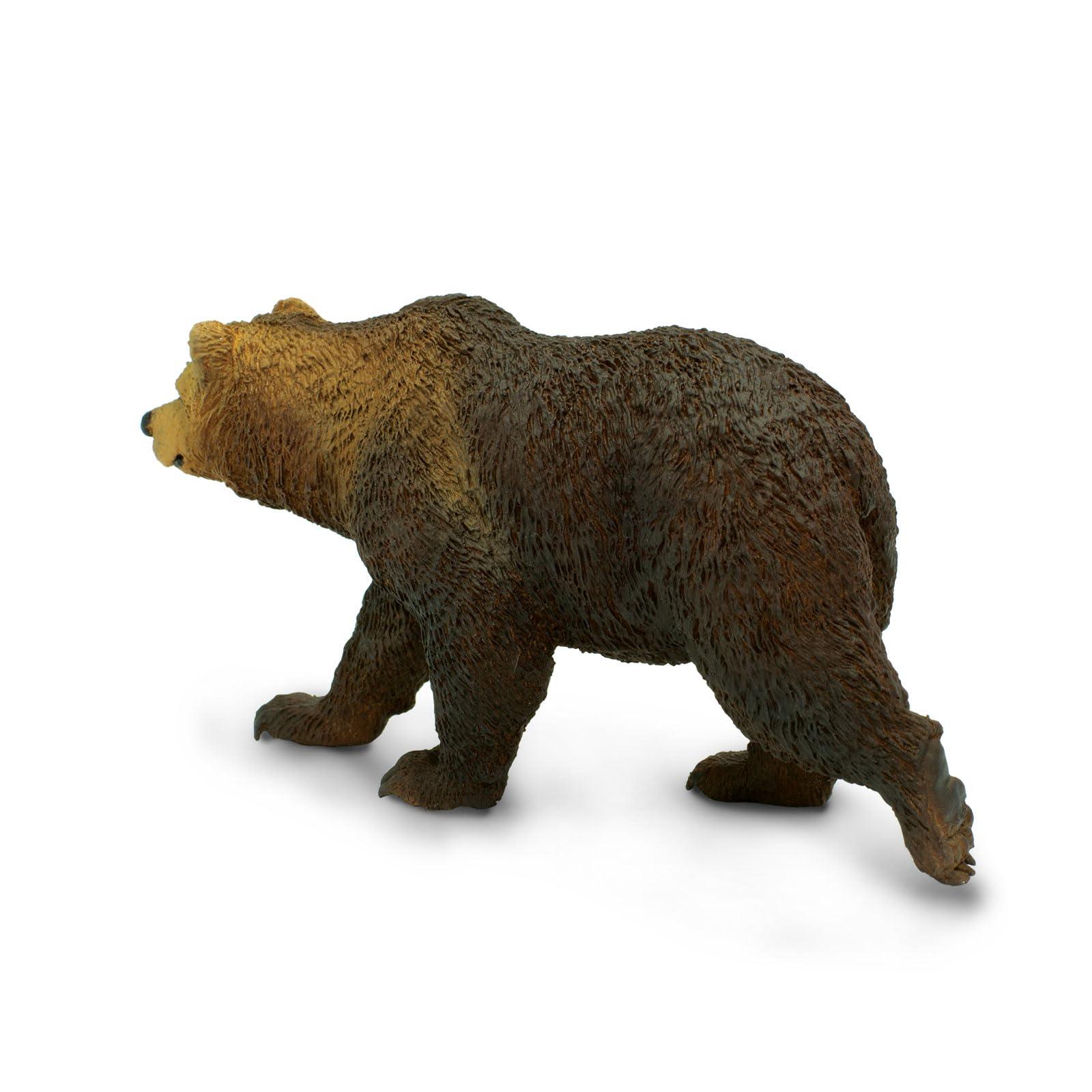 Safari Ltd. Safari Ltd. Grizzly Bear Figurine - Detailed 4.7\" Plastic Model Figure - Fun Educational Play Toy for Boys, Girls & Kids Ages 3+