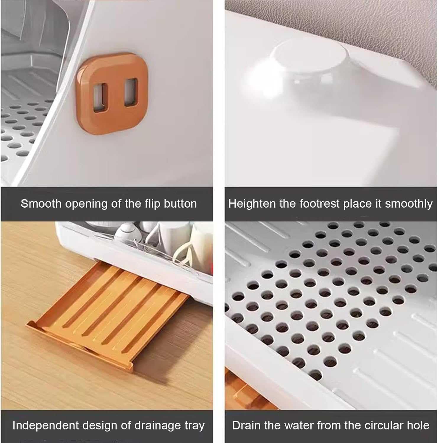 GLDWEY GLDWEY Desktop Cup Storage Rack Multi Functional,Baby Bottle Drying Rack, Portable Bottle Drying Rack, Space Saving Drying Rack for Baby Bottles, Baby Drying Rack with Cover