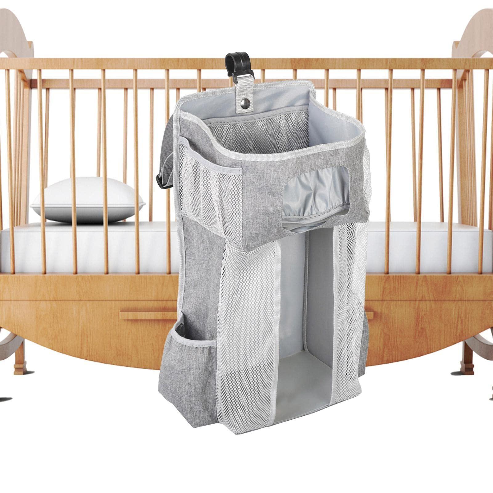 Sinolmaibe Hanging Diaper Caddy Organizer, Diaper Organizer For Crib, Diaper Holder Organizer, Diaper And Wipes Organizer, Diaper Stacker For Changing Table Nursery Organization Storage Holder For Baby