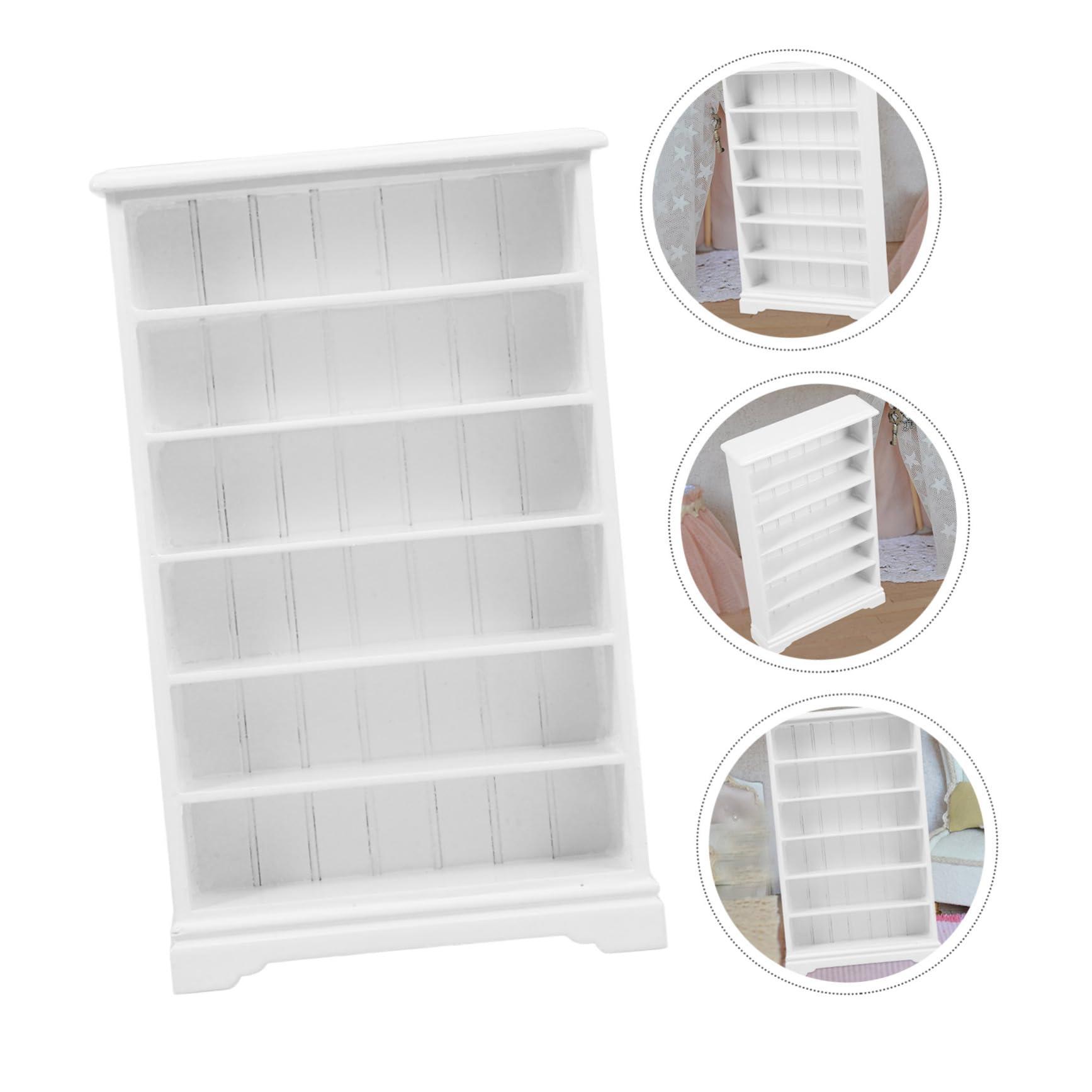 ERINGOGO ERINGOGO Wooden Dollhouse Bookshelf 6-Layer Mini Bookcase 1:12 Scale Wood Bookshelf Miniature Furniture Accessory for Dolls Library Decoration