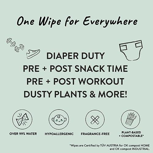 The Honest Company The Honest Company Clean Conscious Unscented Wipes | Over 99% Water, Compostable, Plant-Based, Baby Wipes | Hypoallergenic for Sensitive Skin, EWG Verified | Pattern Play, 60 Count