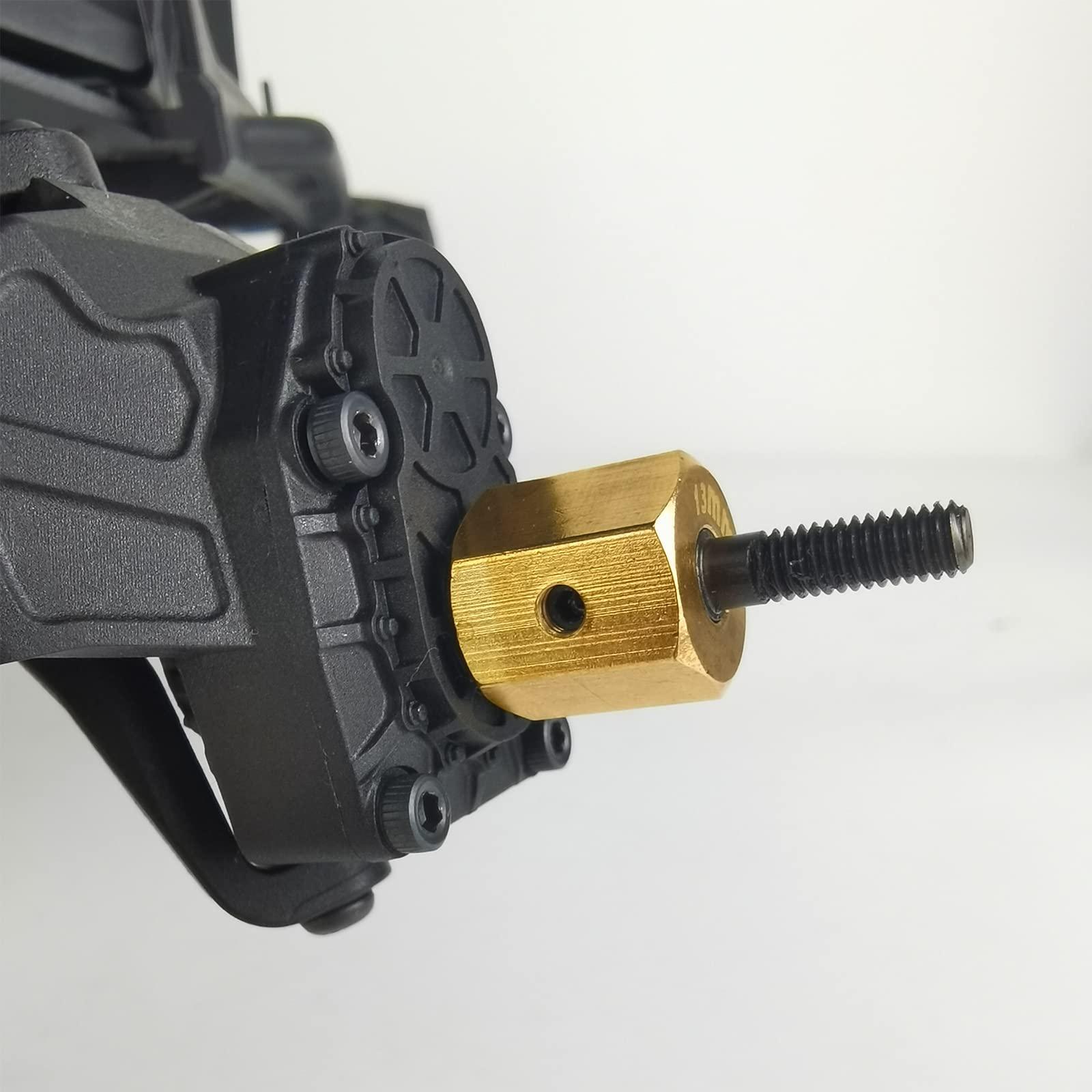 MORLORDY MORLORDY RC Portal Drive Stub Axle 13mm Extension Brass Hex Adaptor Set for 1/10 Scale RC Crawler Car SCX10 III AXI03007 JLU AXI030068 Gladiator AXI03027 Base Camp Upgrades