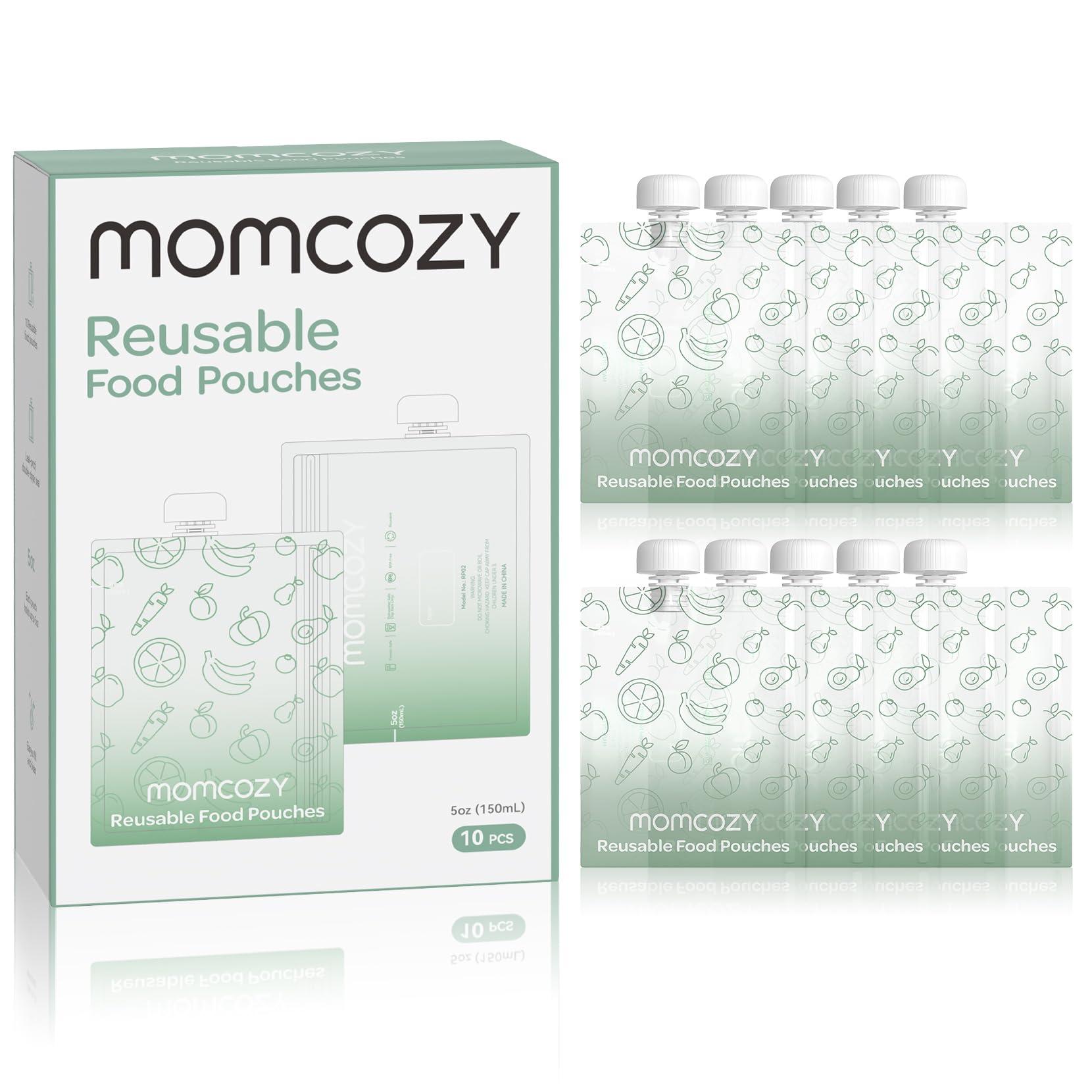 Momcozy Momcozy Reusable Baby Food Pouches for Toddlers,BPA Free Plastic,Food Safe,Freezer Safe,Refillable for Applesauce Yogurt & Puree Squeeze Pouch,10 Packs,5oz
