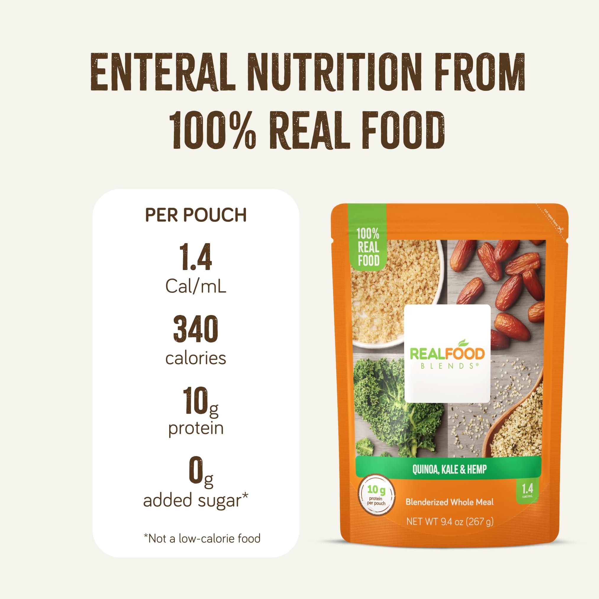 REAL FOOD BLENDS Real Food Blends Variety Pack - Pureed Food Meals for Tube Feeding with Protein, Vegetables & Fruits - 320340 Calories Per Pouch for Lunch & Dinner - 9.4 oz (Pack of 12)