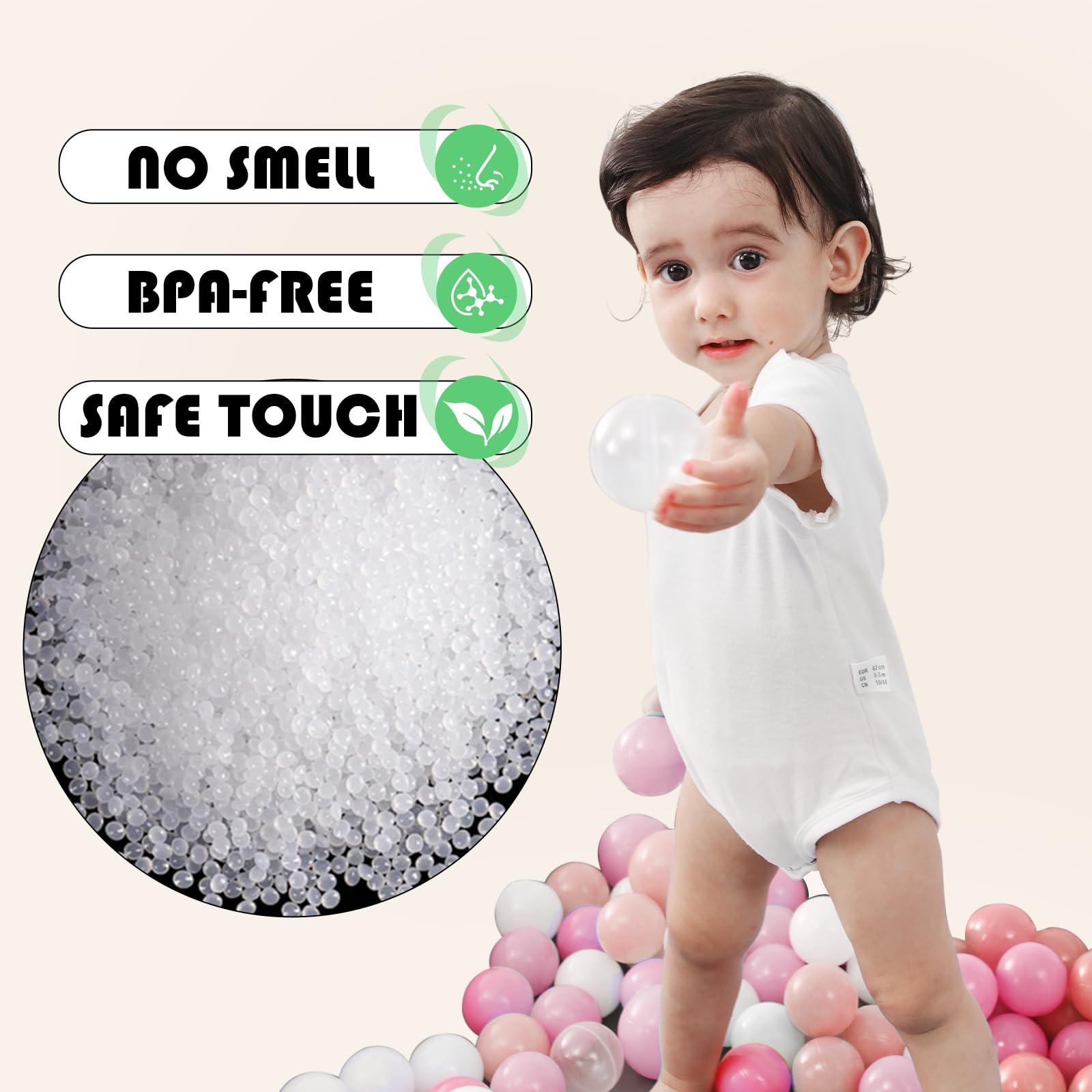 YUFUL YUFUL 500 Count Ball Pit Balls for Kids, 2.2-Inch Crush Proof BPA Free Plastic, Non-Toxic, Multi-Colored, Includes Reusable Net Bag