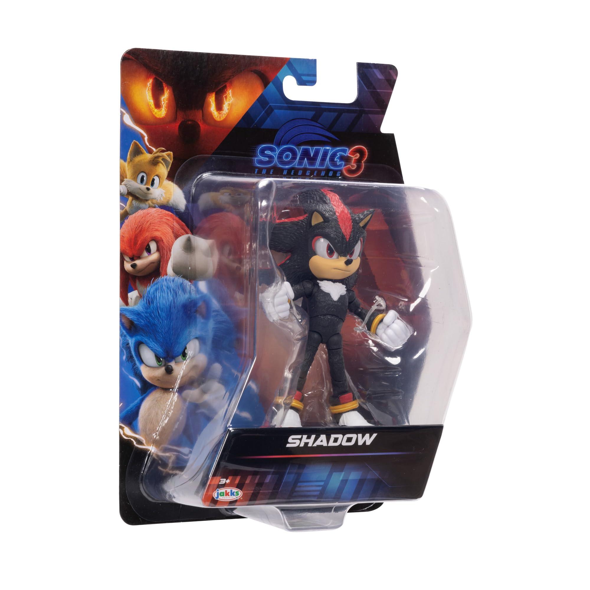 Sonic The Hedgehog Sonic The Hedgehog Sonic 3 Movie Action Figures 5-Inch Shadow Collector Toy Figure, Highly Articulated for Boys Girls - Officially Licensed 3 Movie Product
