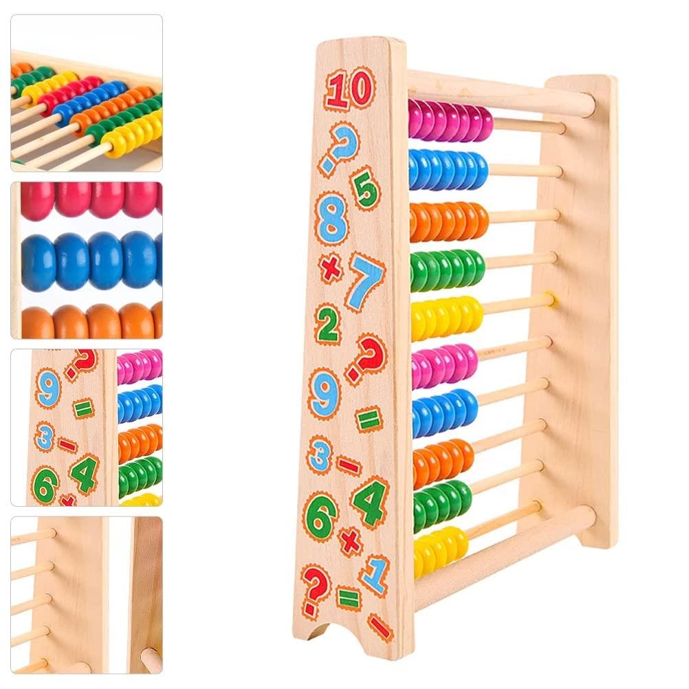 Tvoip Tvoip Wooden Abacus for Kids Math with 100 Beads and 100 Counting Sticks Educational Math Games Preschool Learning Toys Learning Number Abacus for Toddler, Mathematics Toy Beads Game