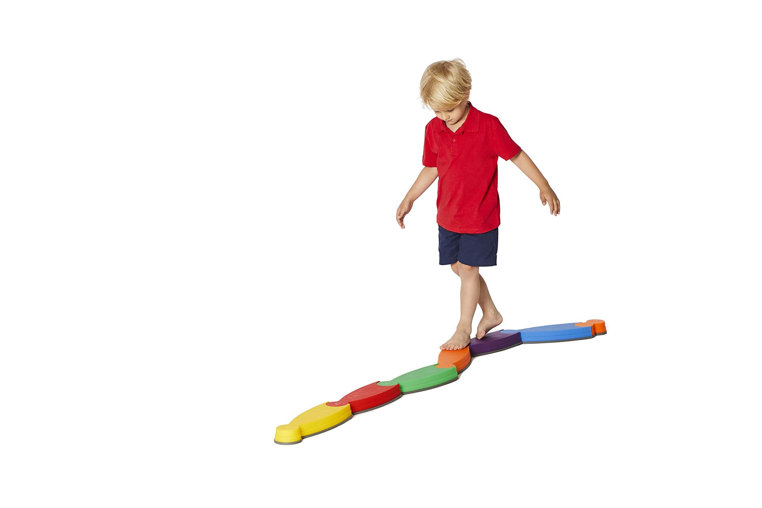 GONGE GONGE River Balance Course Set - 7 Elements For Gross Motor Skills Development, Multiple Path Creations - Safe and Sturdy - Ages 2+, Vibrant