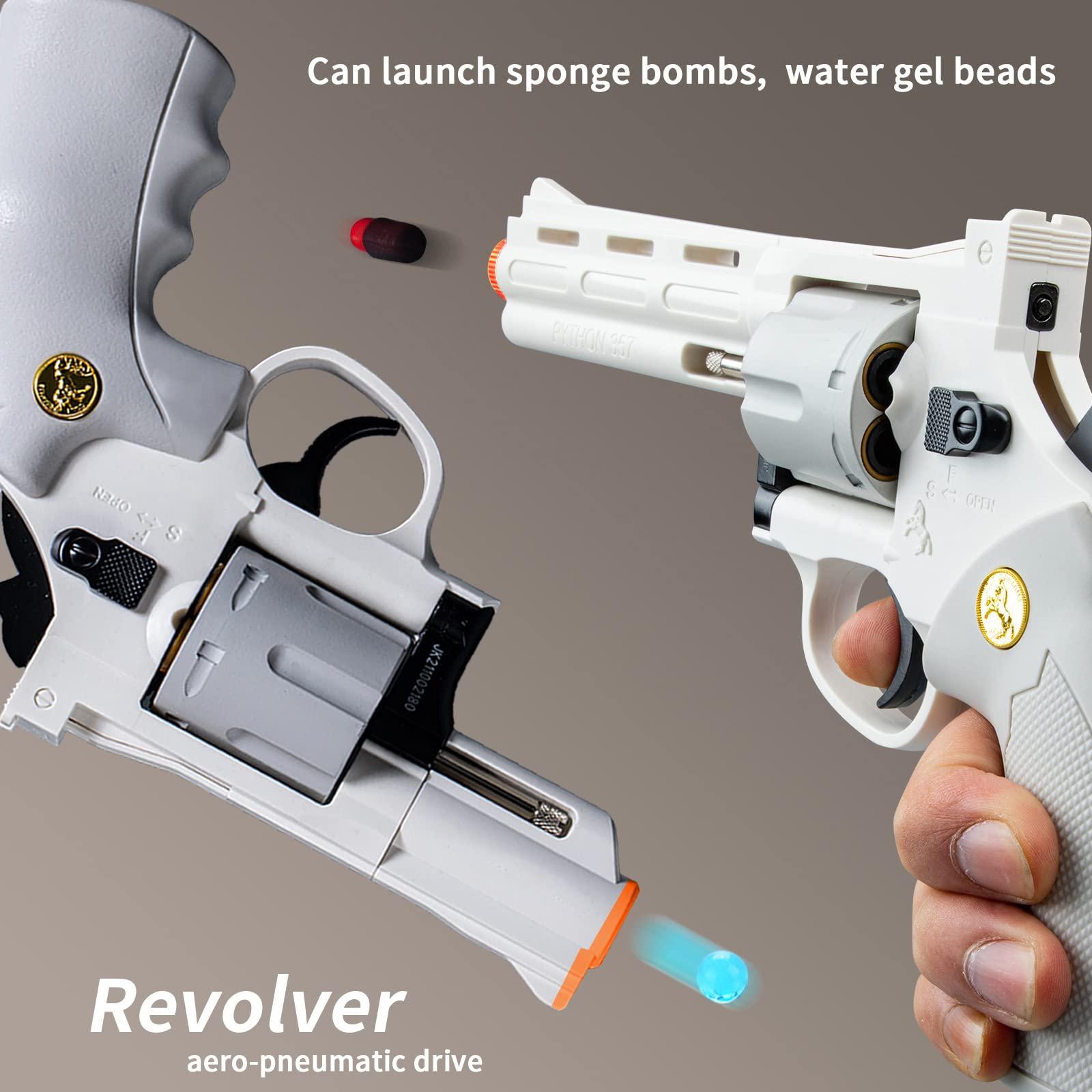 Tehoosen Revolver Toy,Extended Barrel,Can fire Soft Bullets,Water Gel Beads,Digital Shooting Targets with Foam Dart Toy Shooting Blaster,Toys for Kid Boys Girls,Compatible