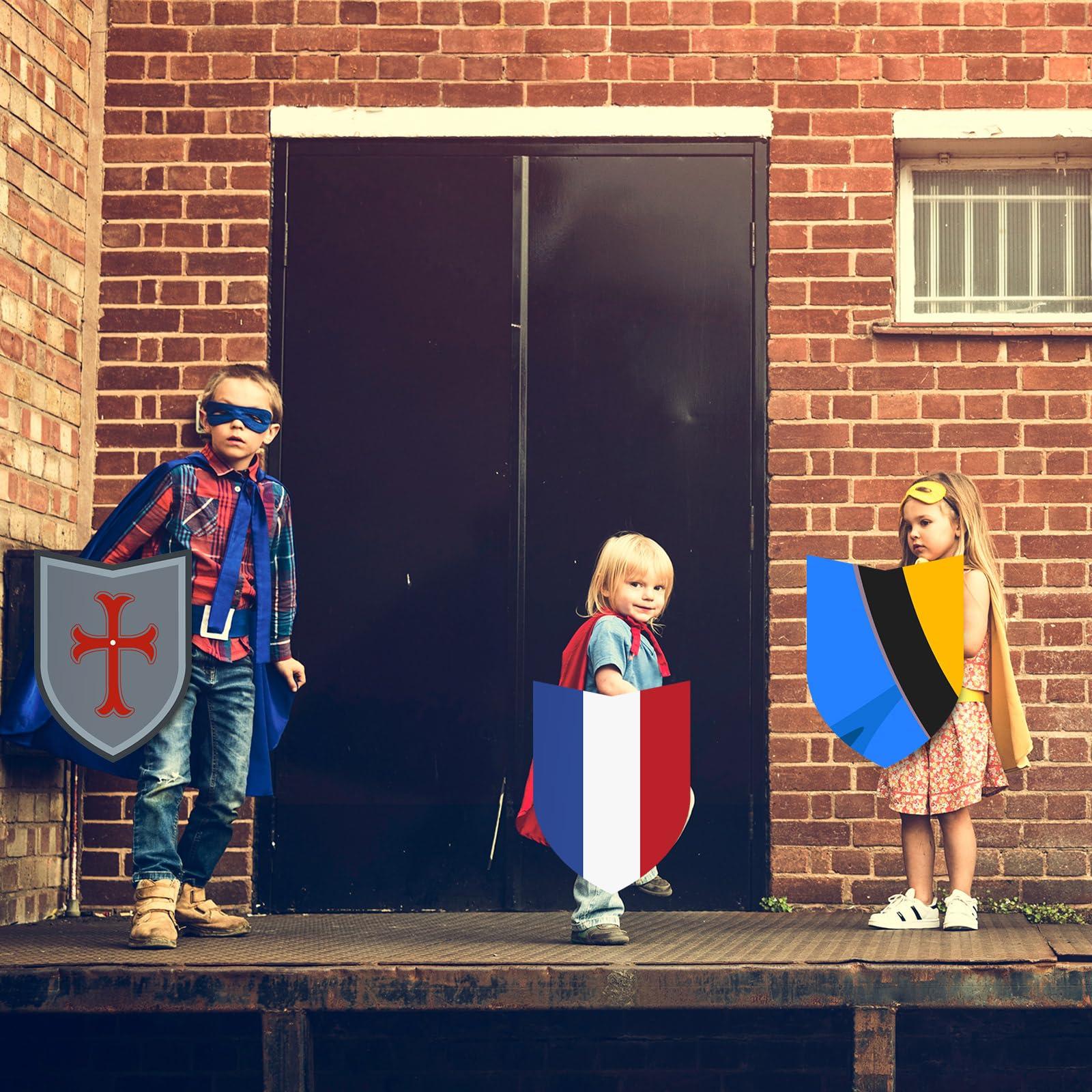 ReliThick ReliThick 72 Pcs Paper Shields for Kids DIY Shields Craft to Decorate Cardboard Shield Shapes Cutouts with Handles for Markers Crayons Paint Party Gift Dramatic Play Castle Activities