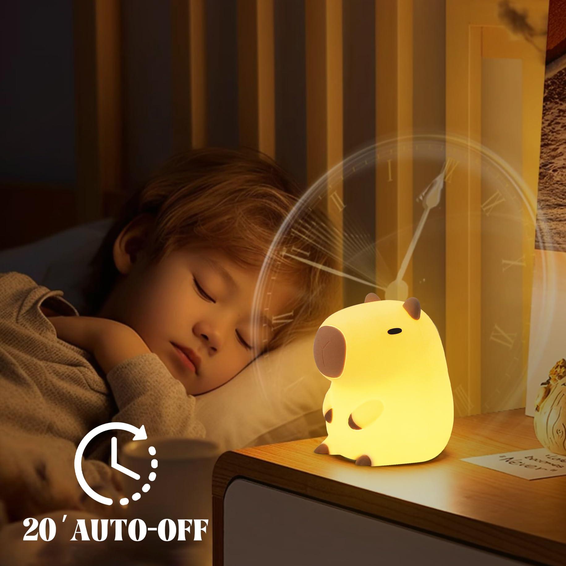 YuanDian YuanDian Capybara Night Light, Cute Nursery Lamp for Kids, Girls, Women, Teen, and Babies. Decorate Kids' Bedroom with Adorable Silicone Capybara Nightlights