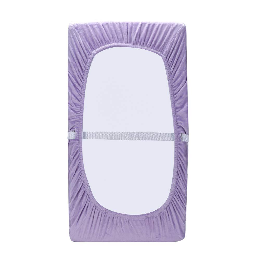 CribMATE Coral Velvet Nursery Diaper Changing Table Cover Sheet Baby Girl Baby Boy Diaper Changing Pad Cover Sheet 1PC (Purple Owl)