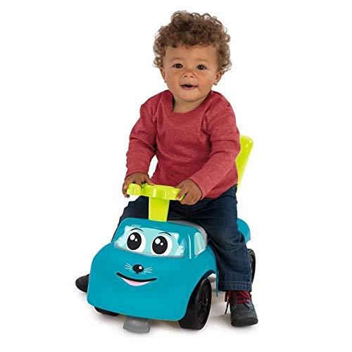 Smoby Smoby 2-in-1 Ride on Cars for Kids | Blue Push Along Walker with Toy Box Under seat | Ergonomic and Safe Design with Front and Rear Anti-topple Devices | Ages 10 Months+