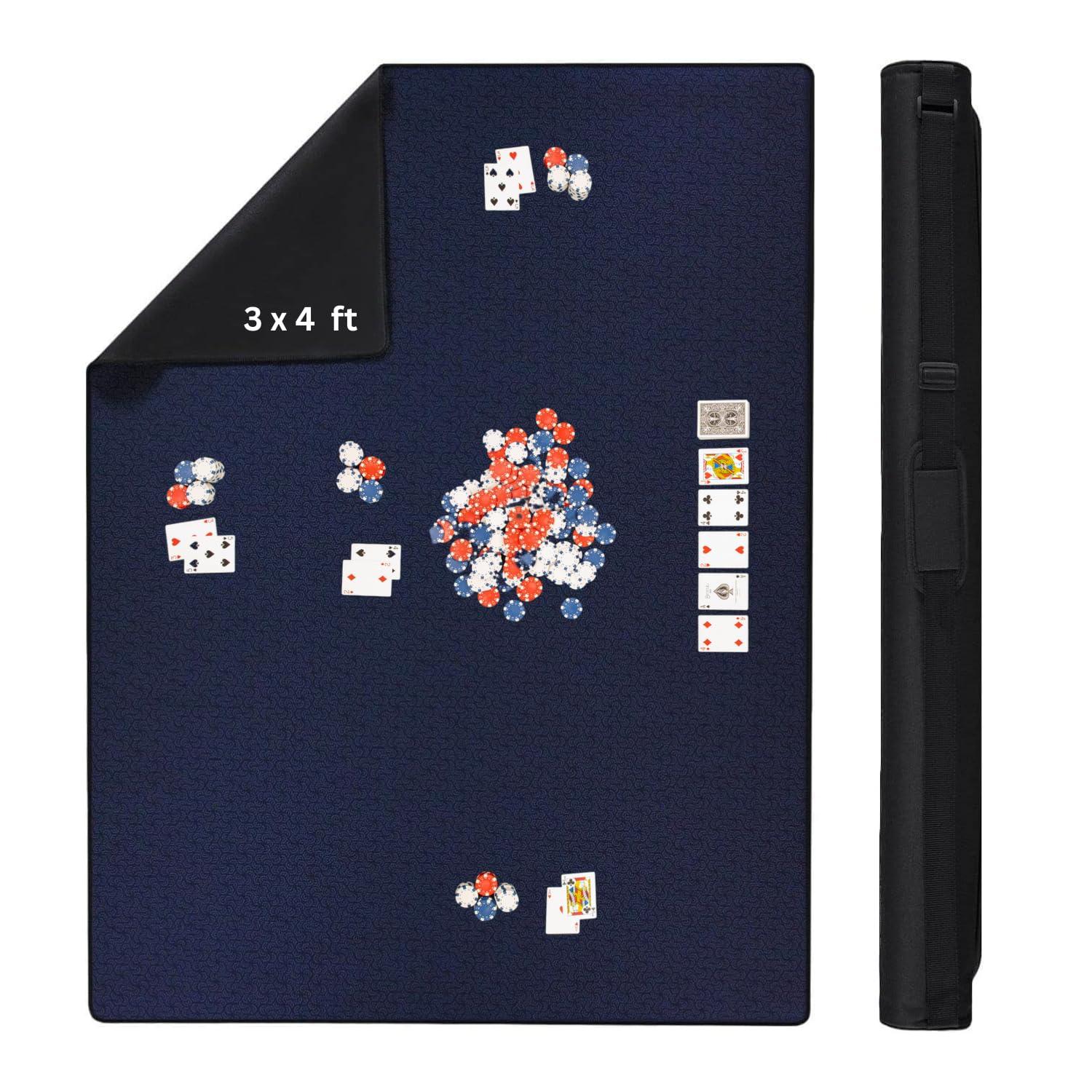 Feltectors Feltectors Board Game Playmat | 36 x 48 in. Blue Table Topper Playmat Cover for Gaming Mahjong Top Black RPG, Dice Games | Neoprene Table Mat Water Resistant with Carry Storage Case 3 x 4 ft.