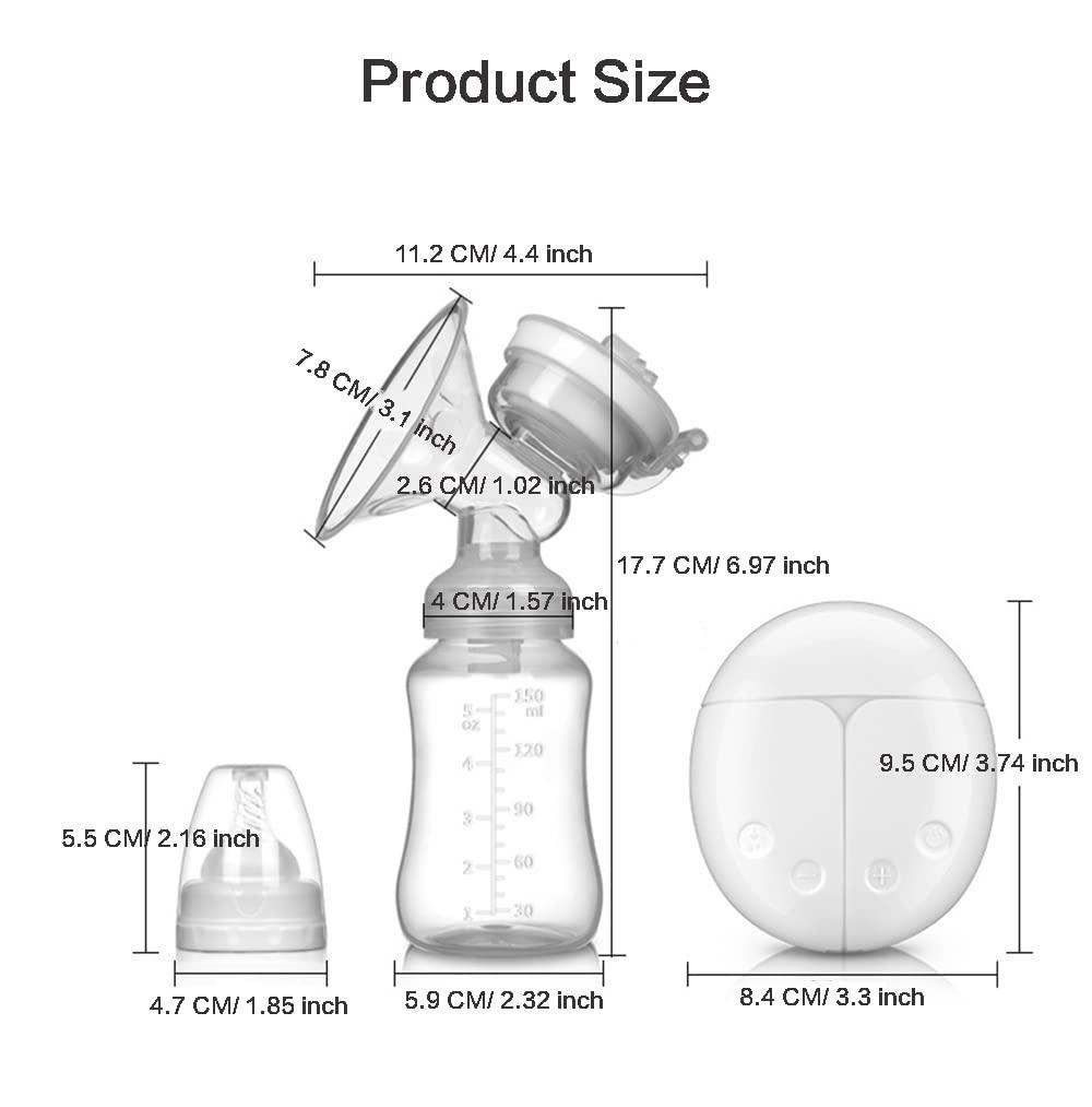 Aoun Double Electric Breast Pumps for Breastfeeding, Silent and Pain Free Electric Breast Feeding Pumps with 2 Modes&4 Levels of Suction (Pink)