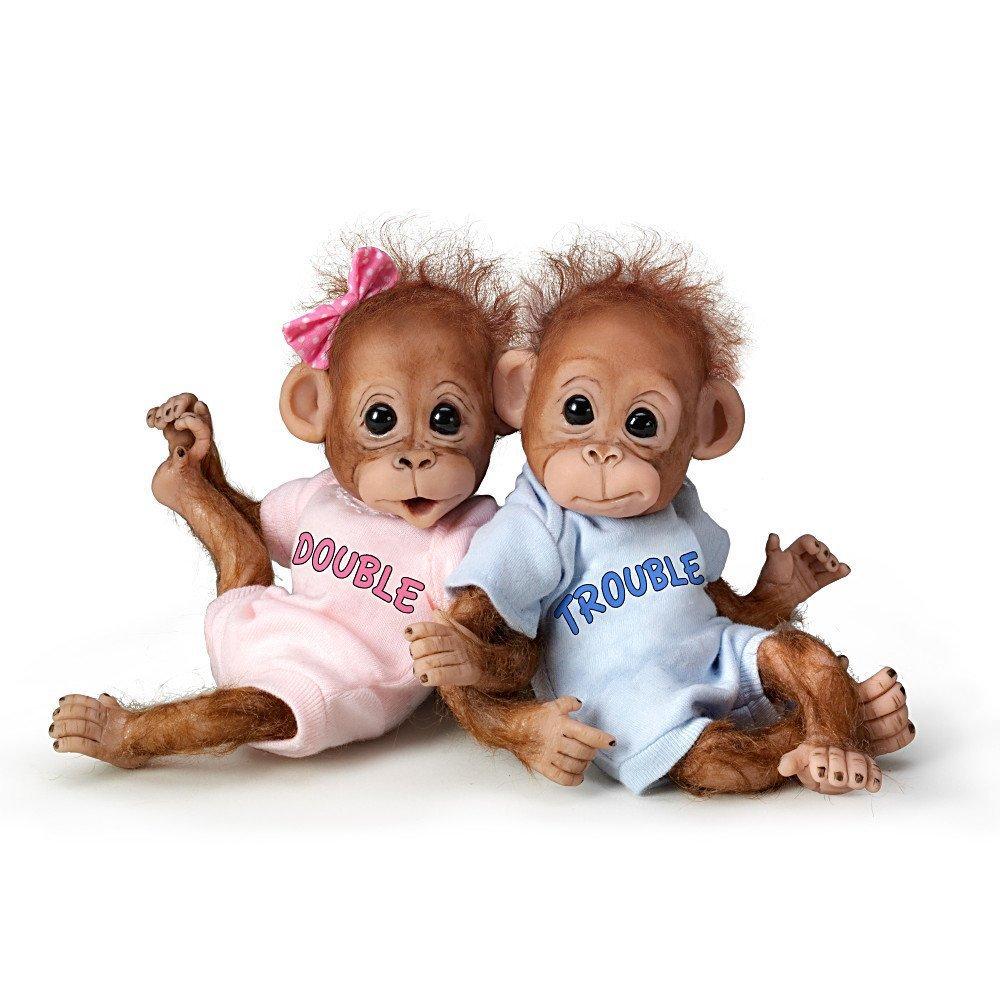 The Ashton-Drake Galleries The Ashton-Drake Galleries Monkey Baby Doll Set: Double Trouble
