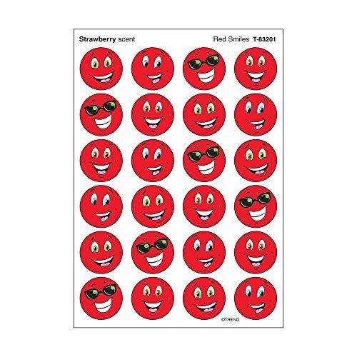 Trend Enterprises Red Smiles, Strawberry scent Scratch \'n Sniff Stinky Stickers Small