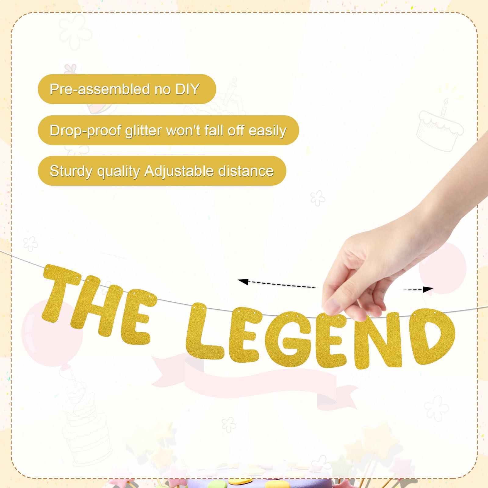 NQEUEPN The Legend Has Retired Banner, Happy Retirement Banner Joyful Retirement Party Favors Pre-Strung Retirement Celebration Supplies and Gifts for Men Women (Gold)