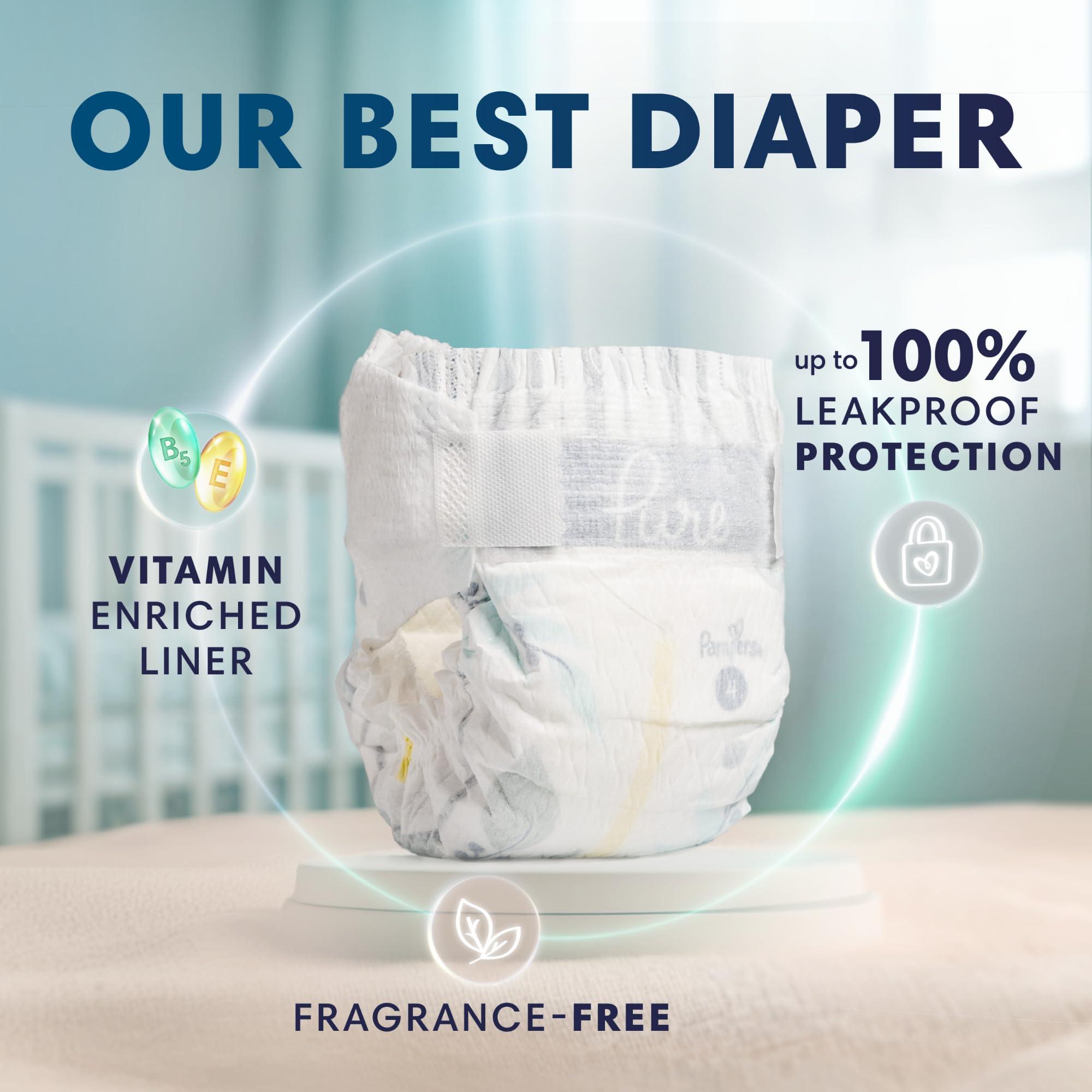 Pampers Pampers Baby Diapers - Pure Protection - Size 1, 132 Count, for up to 100% Leakproof, Premium Plant-based Skin Protection