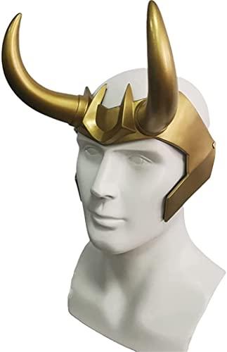N\\\\ N Loki Crown Helmet Supervillain Gold Horns Cosplay TV Head Costumes Prop Horns Cosplay Halloween Party