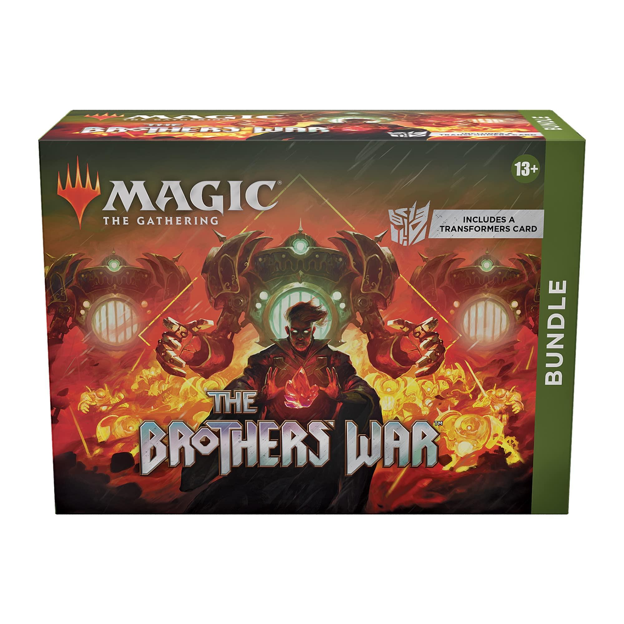 Magic The Gathering Magic The Gathering The Brothers War Bundle | Transformers Card, 8 Set Boosters, and Accessories