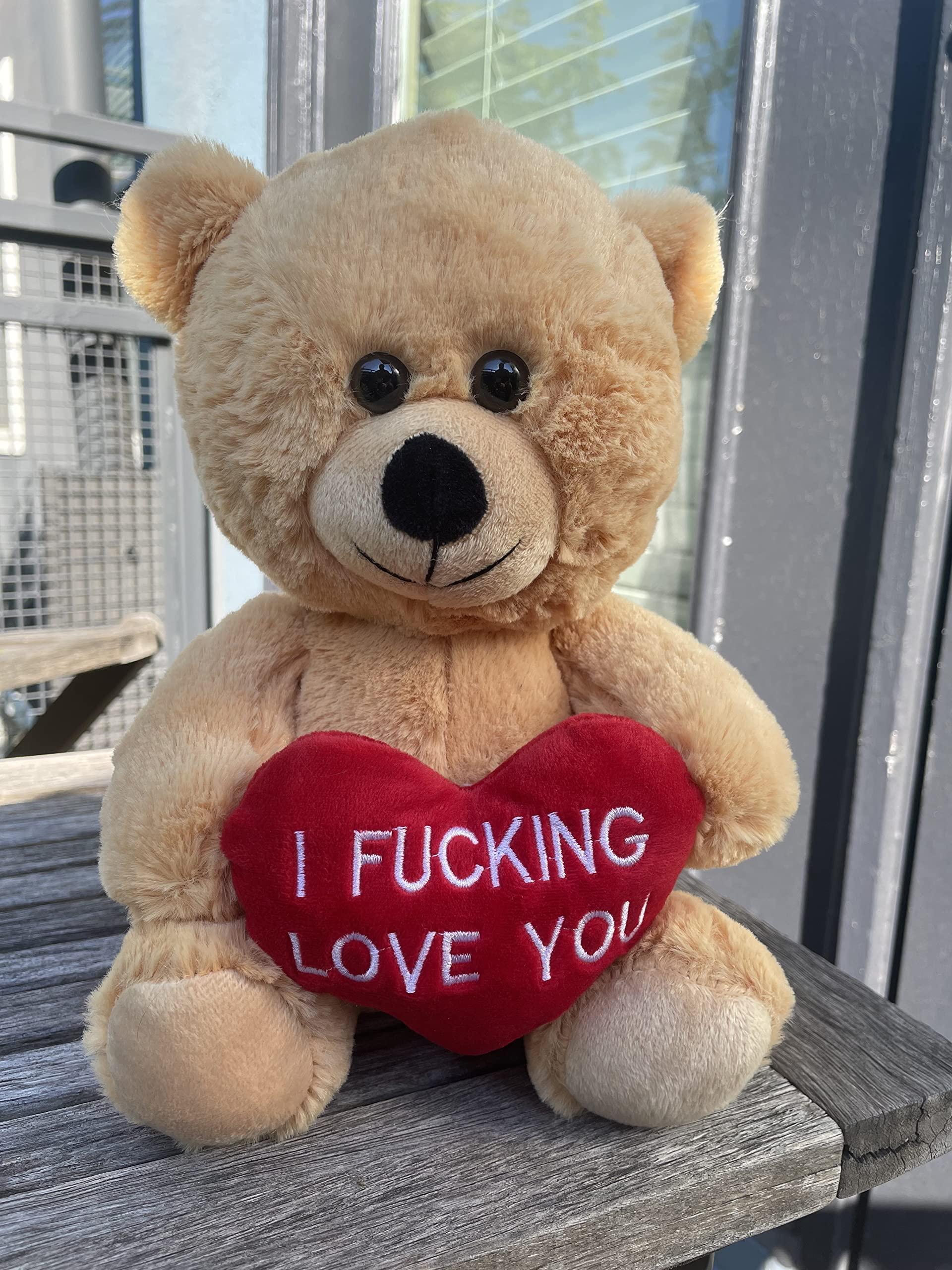 BadBears BadBears Cute Teddy Bear I Effing Love You Teddy Bear for Girlfriend and Boyfriend Hilarious Valentines Day Teddy Bear for Him and Her 10-inch Tall Funny Stuffed Bear with Bold Message