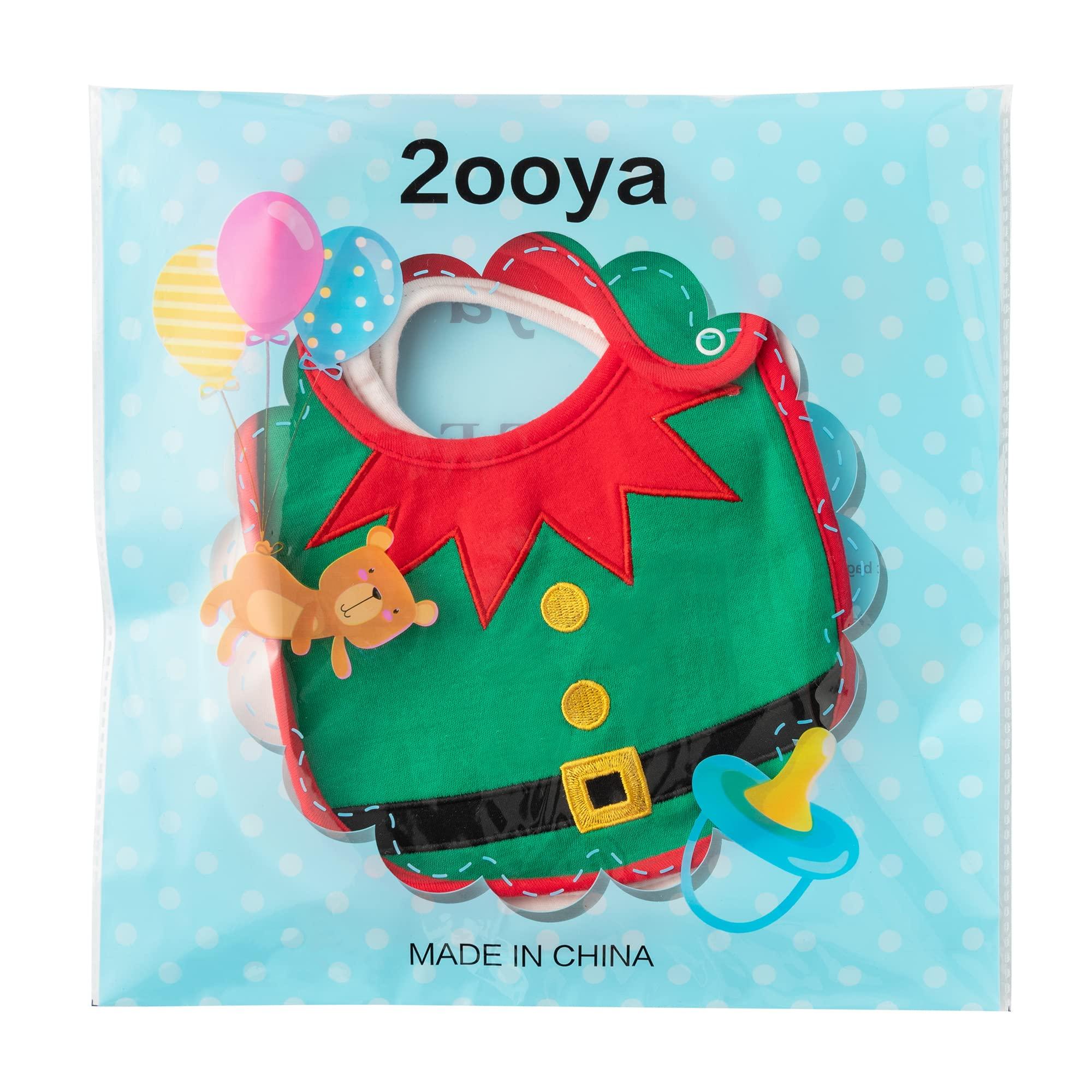 2ooya 2ooya 3Pcs Christmas Baby Bib Christmas Unisex Boy Girl Cotton Drooling Bibs with Adjustable Buttons Xmas Holiday Infant Toddler Food Bibs Keepsake Baby Gift Photo props for Christmas(6-12 months)