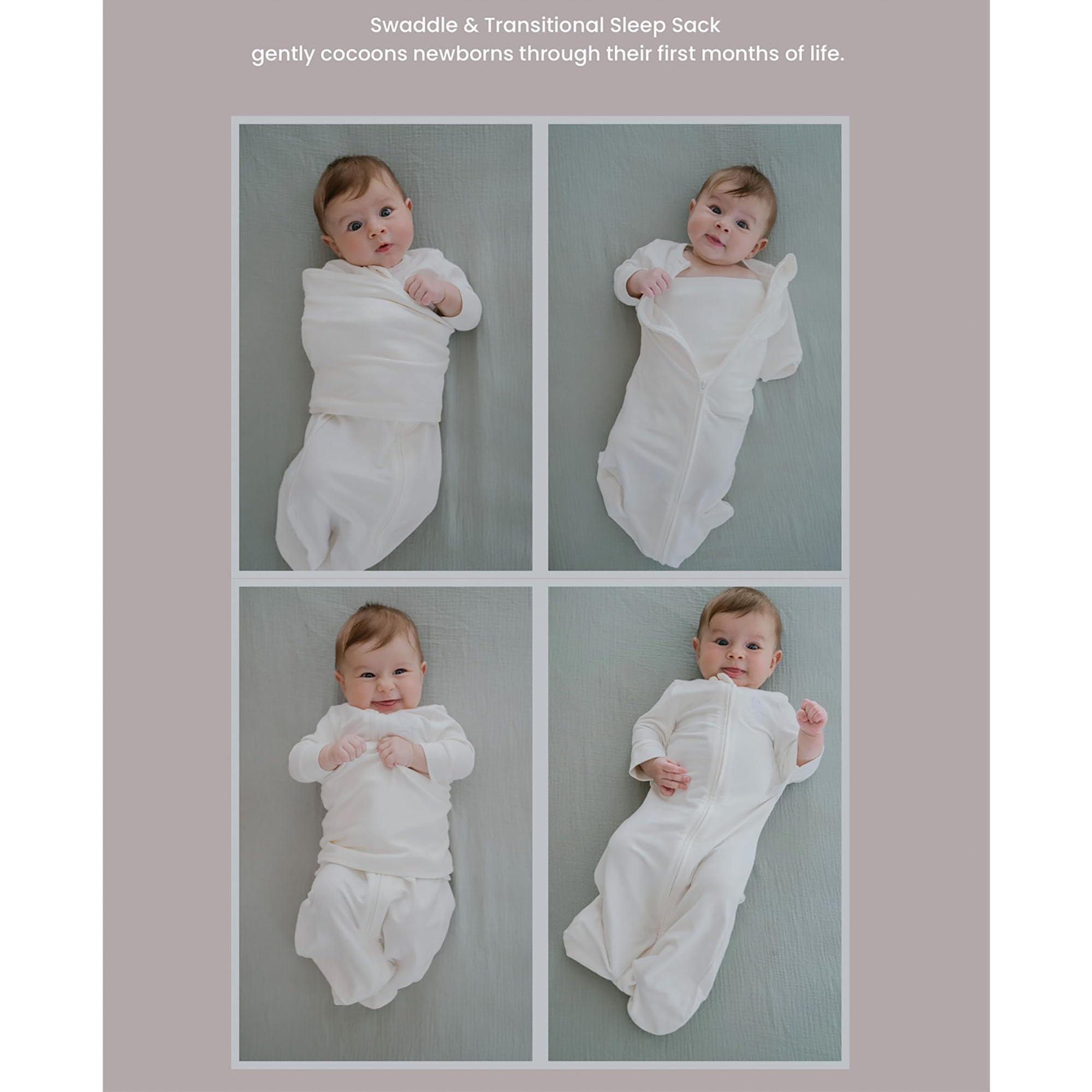 The Butterfly Swaddle The Butterfly Swaddle Organic Cotton Blend, All-in-One Butterfly Wing Sleep Sack Transitional Training System for Newborn Infant Baby with Wash Bag, Large (12-17 lbs), Mellow Yellow