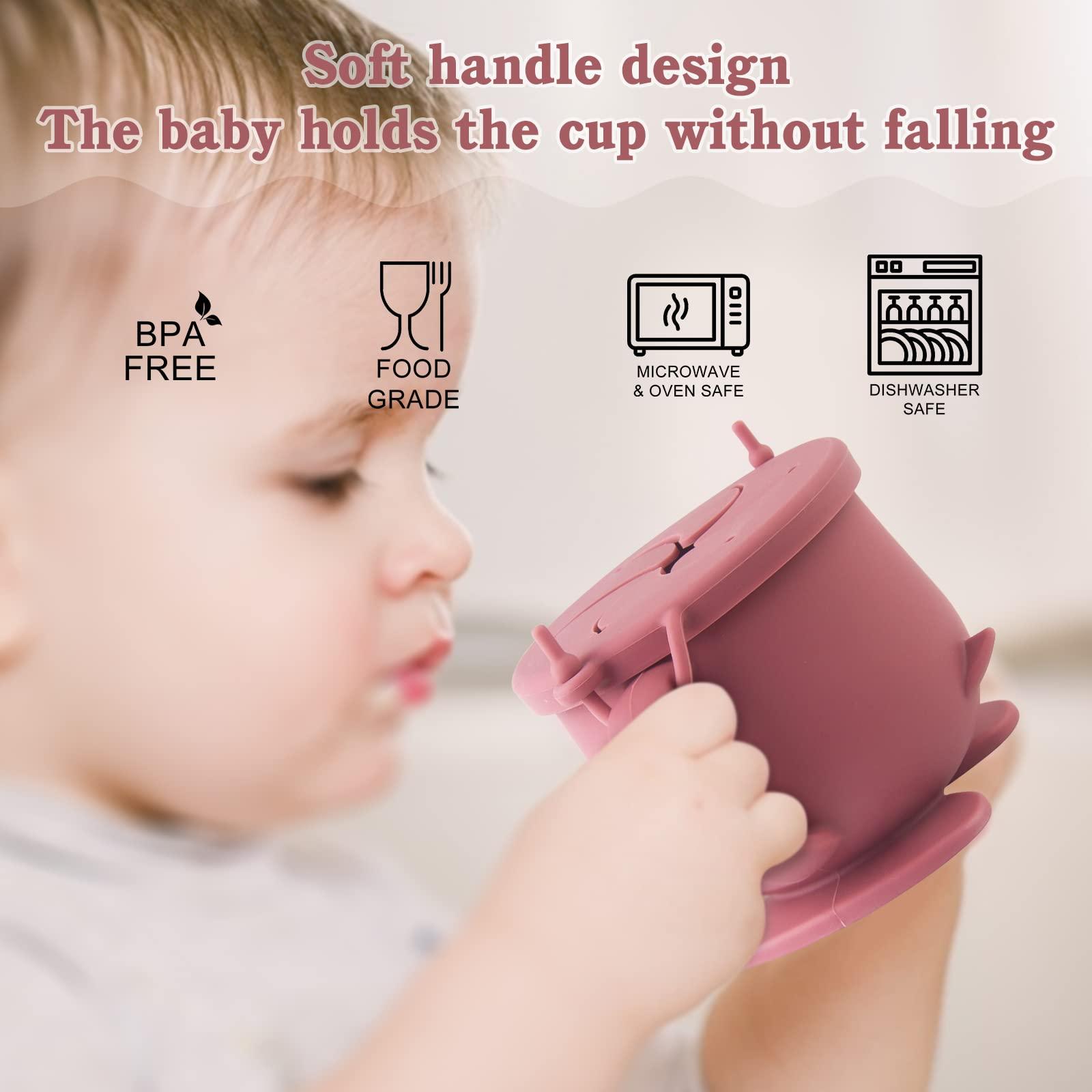 nohlerlife Silicone Snack Cup for Toddlers | Spill Proof Food Containers| Baby Snack Catcher| Food Grade Silicone BPA-Free, Dishwasher Safe