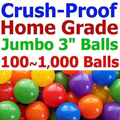 My Balls by CMS My Balls Pack of 200 Jumbo 3" Crush-Resist Air-Filled Ball Pit Balls - 5 Bright Colors, Phthalate Free, BPA Free, PVC Free, Non-Toxic, Non-Recycled Plastic (Standard Home Grade, Pack of 200)
