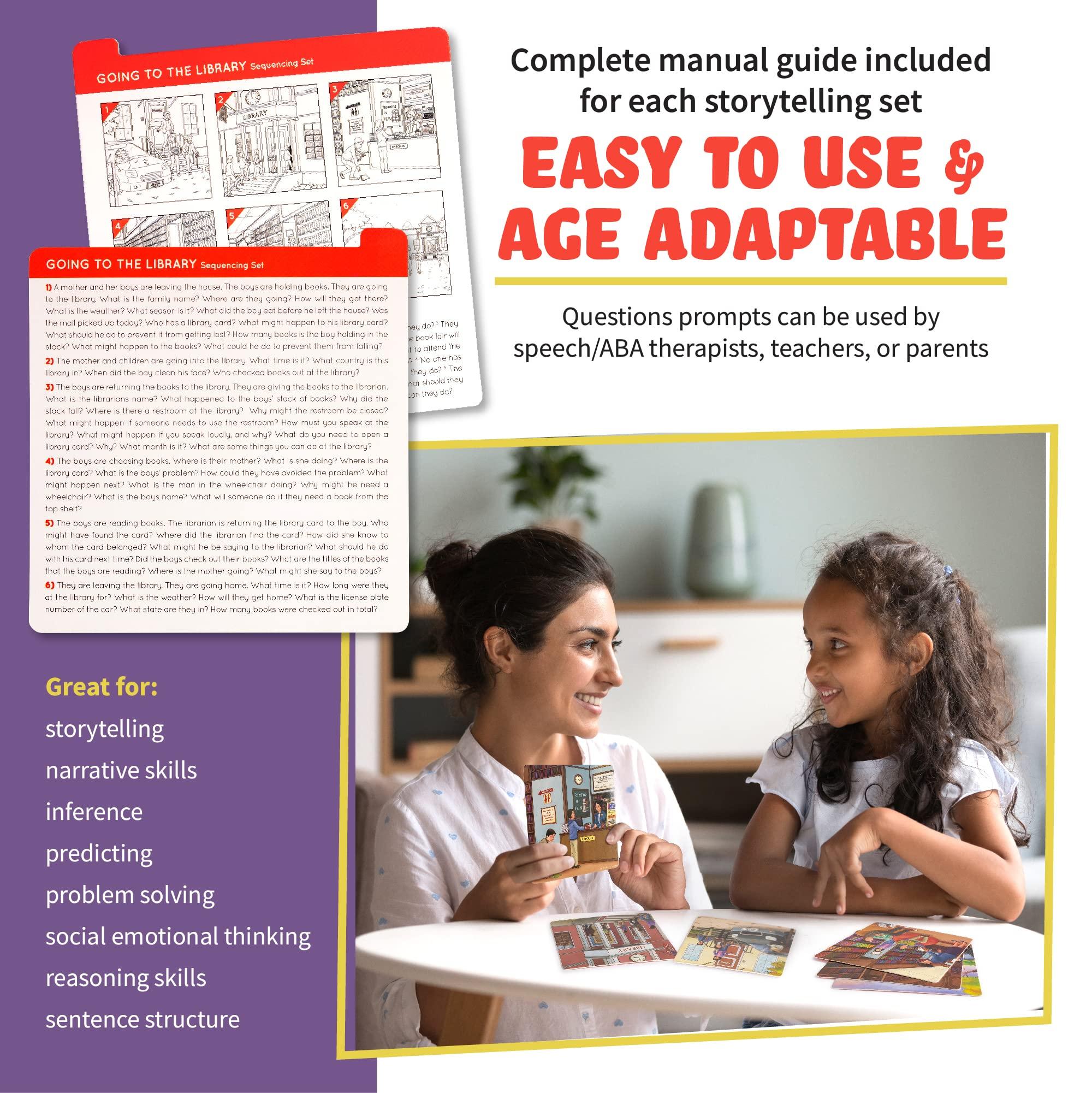 SPARK INNOVATIONS SPARK INNOVATIONS Sequencing Cards Bundle (3), Storytelling Cards, Higher and Lower Level Boxes, Speech Therapy Games, Learning Toys, Speech Therapy Games Bundle