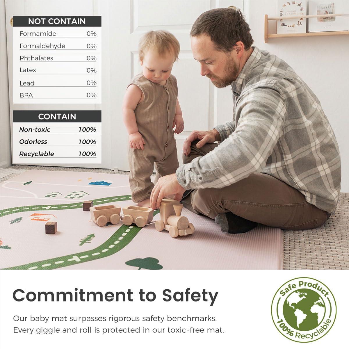 Tiny Land Tiny Land Baby Crawling Mat Reversible Baby Play Mat 78" X 55" Waterproof Non-Slip Larger Playmat Odorless Foam Floor Mat for Infants,Toddlers(Forest Wonders)