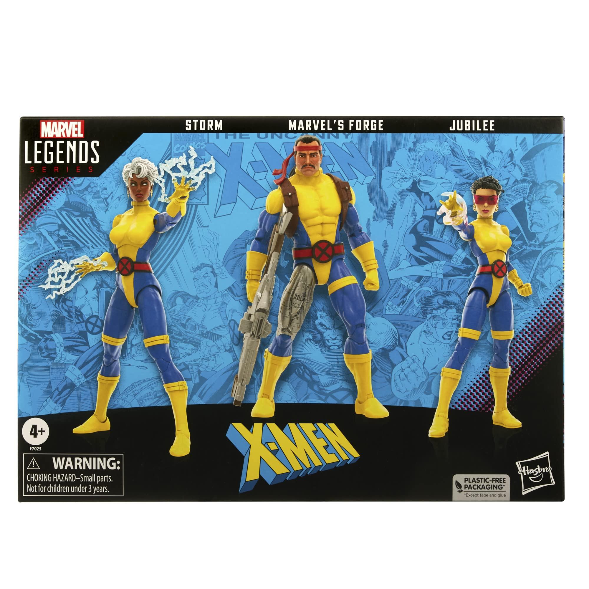 Marvel Marvel Legends Series Forge, Storm, & Jubilee X-Men 60th Anniversary Action Figure Set, 6-Inch Action Figures