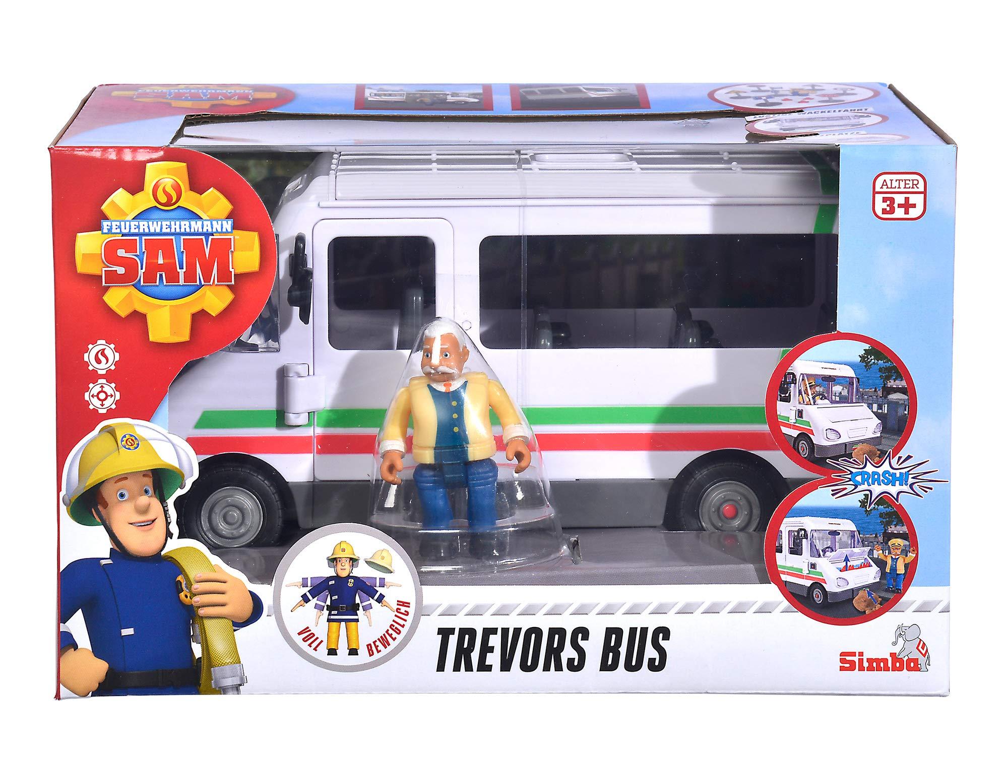Simba Simba Fireman Sam Vehicle The Trevors Bus Bus 20cm Long with Trevor Figure Approx. 6cm