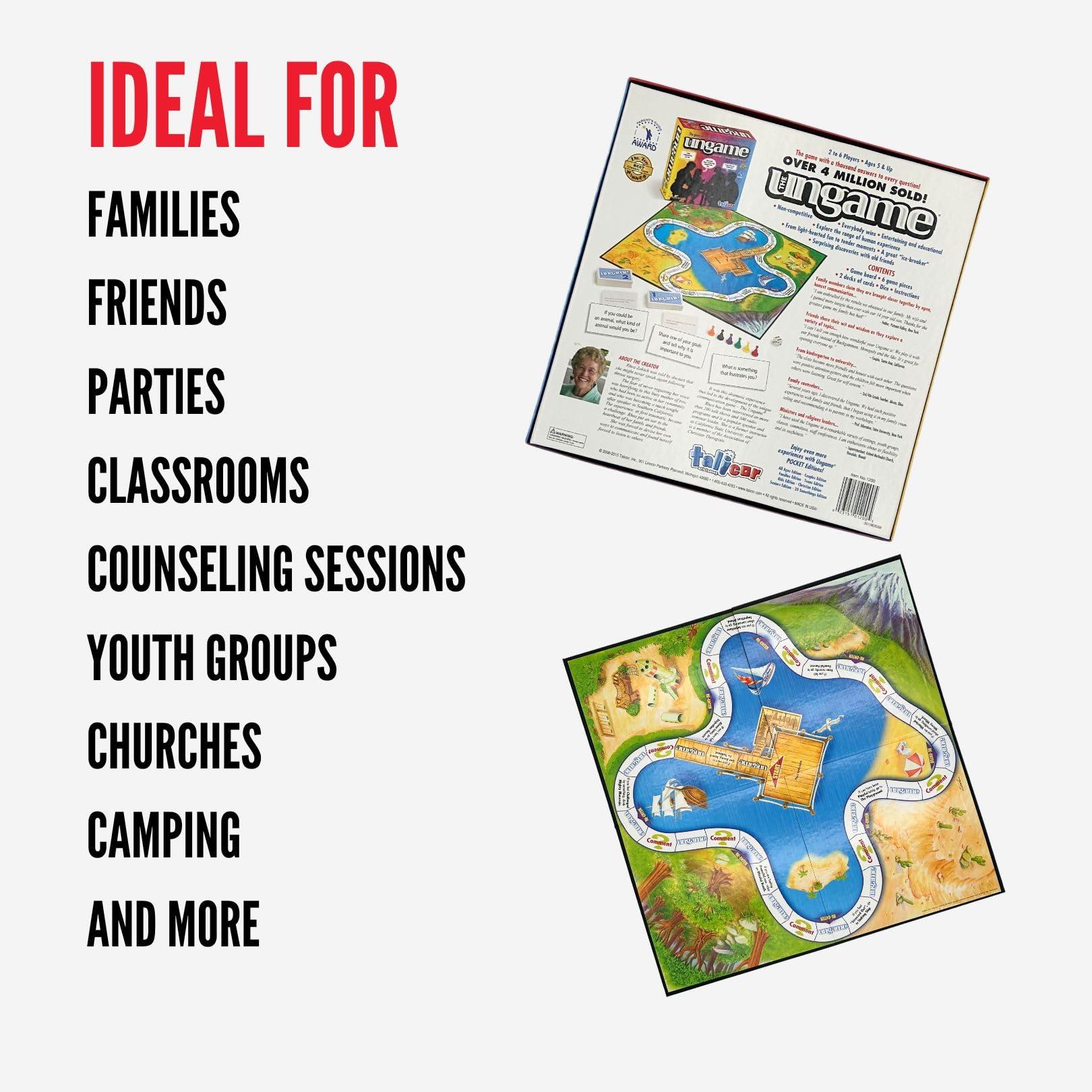 TaliCor The Ungame - Non-competitive Communication Game Encourages Emotional Connection, Communication, and Listening For Families, Couples, and Groups Great for Therapists, Teachers, and Counselors