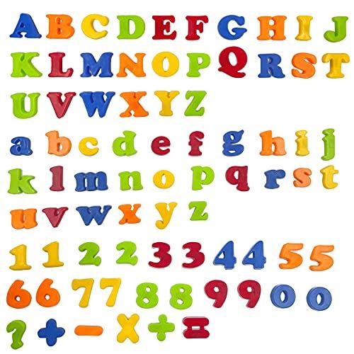 Jeffbaubl Magnets Alphabet Numbers Refrigerator Magnets, Colorful Letters ABC 123 Fridge Magnets for Vocabulary Educational Toy Set Preschool Learning Spelling Counting Uppercase Lowercase Math Symbols