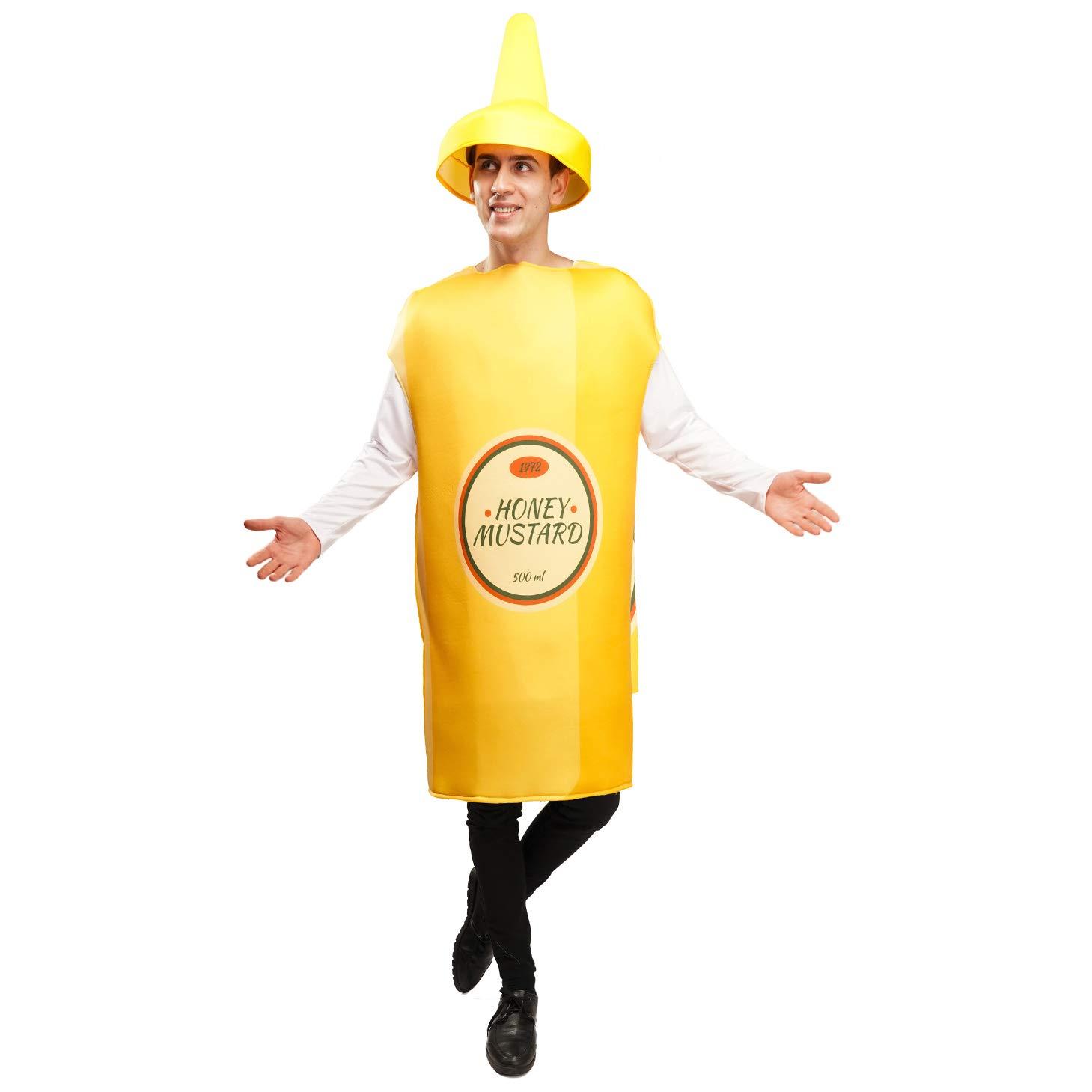 PGOND PGOND Unisex Ketchup/Mustard Couple Food Halloween Costume (Mustard Costume)