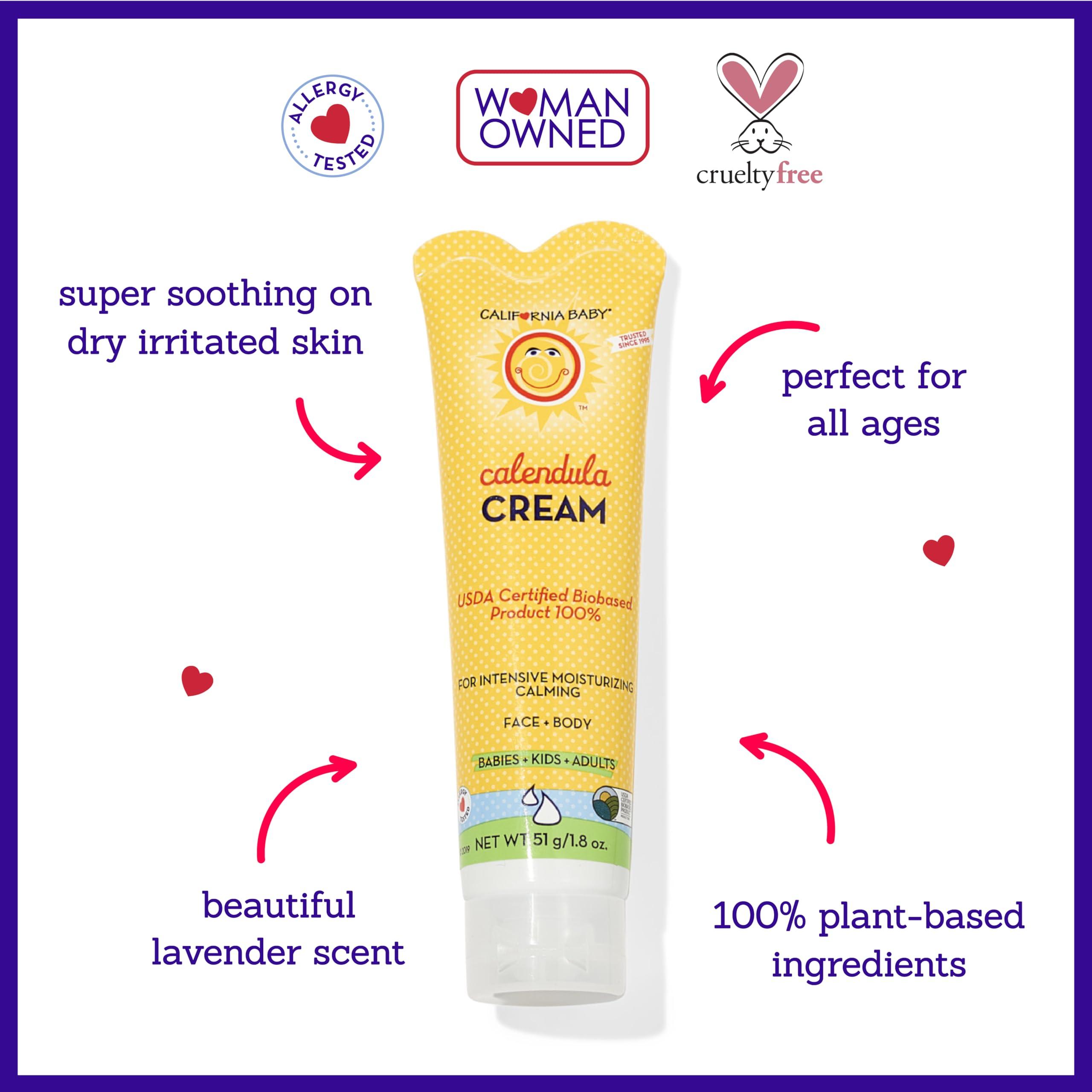 California Baby California Baby Calendula Cream | Soothing Baby Cream | Allergy Friendly | Plant-based | Soothes and Moisturizes Irritated, Dry Skin On Face and Body | 1.8 oz