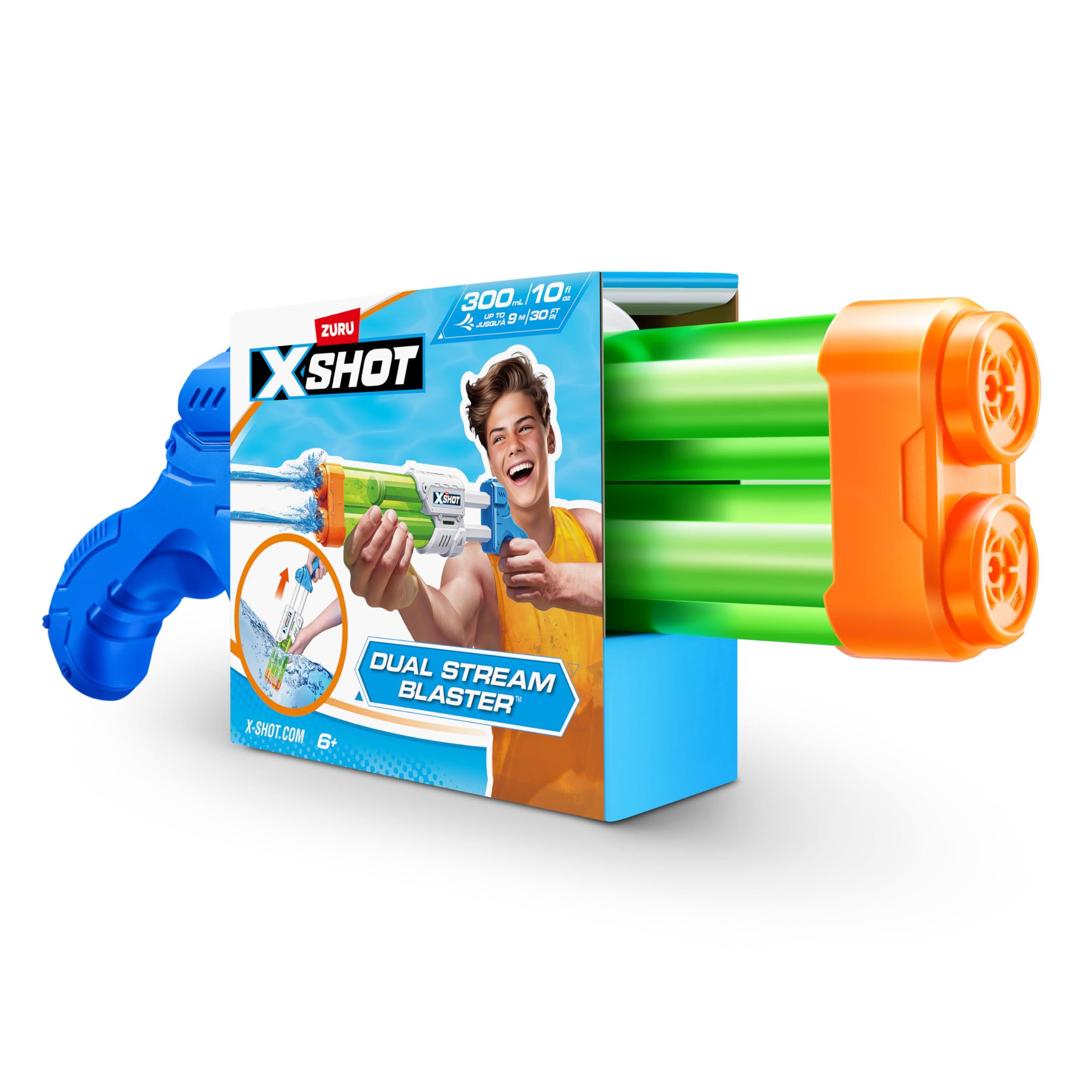 XShot X-Shot Small Dual Stream Water Blaster 2 Pack by ZURU Dual Play Water Toy, Dual Stream Blaster, Water Toy for Children, Teen and Adults