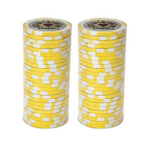 Brybelly Brybelly Hi-Roller Poker Chip Heavyweight 14-Gram Clay Composite – Pack of 50 ($1000 Yellow)