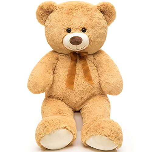 DOLDOA DOLDOA Giant Teddy Bear Soft Stuffed Animals Plush Big Bear Toy for Kids, Girlfriend 35.4 inch (Tan)
