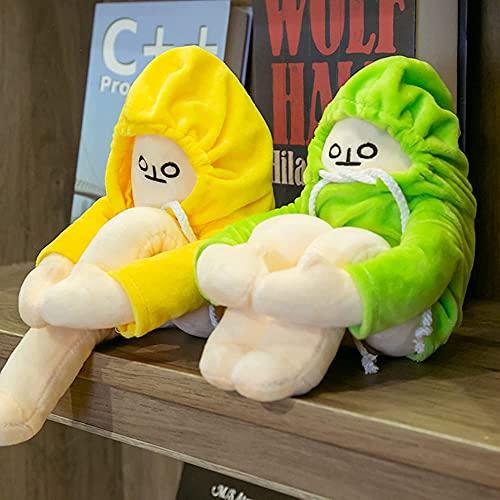 Ahlulu Ahlulu Cute Banana Man Doll, Creative Stuffed Toy with Multiple Funny Poses Adorable Birthday Party Gift for Kids (Green, 16 in)
