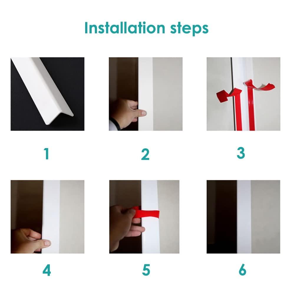 SRNSAEB PVC Wall Corner Shield Guards for Child Proof, Self Stick Wall Edge Protector for Indoor Bedroom Office, Easy to Install (Color : Style6, Size : 130cm/51in)