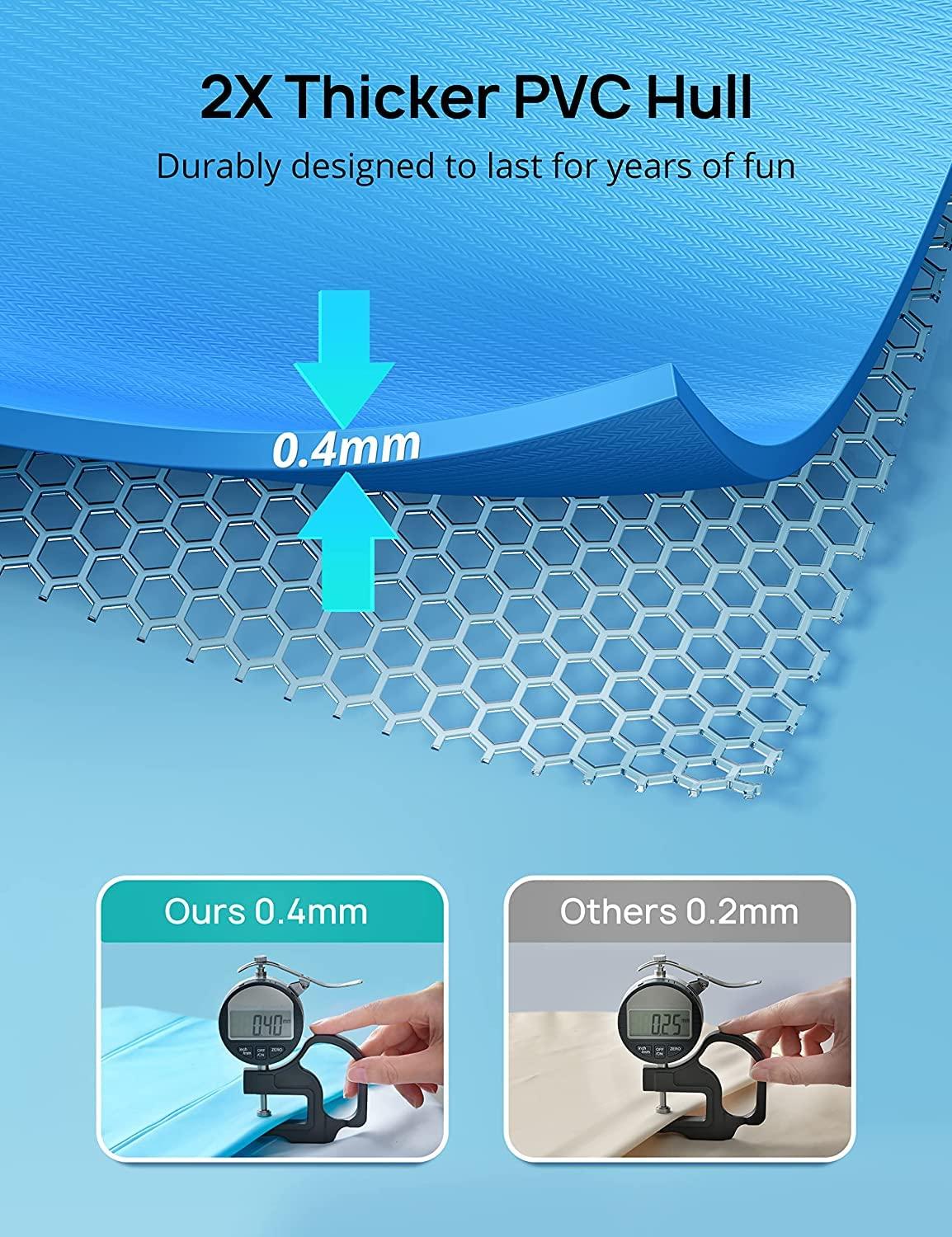 Evajoy Evajoy Inflatable Pool, Family Size Swimming Pool for Kids Adults Backyard, Blue (EJ-HF021-2)