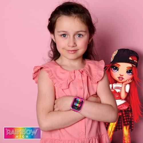 Accutime Accutime Kids Rainbow High Educational Learning Touchscreen Pink Smart Watch Toy with Multicolor Strap for Girls, Boys, Toddlers - Selfie Cam, Games, Alarm, Calculator, Pedometer (Model: RNB4017AZ)